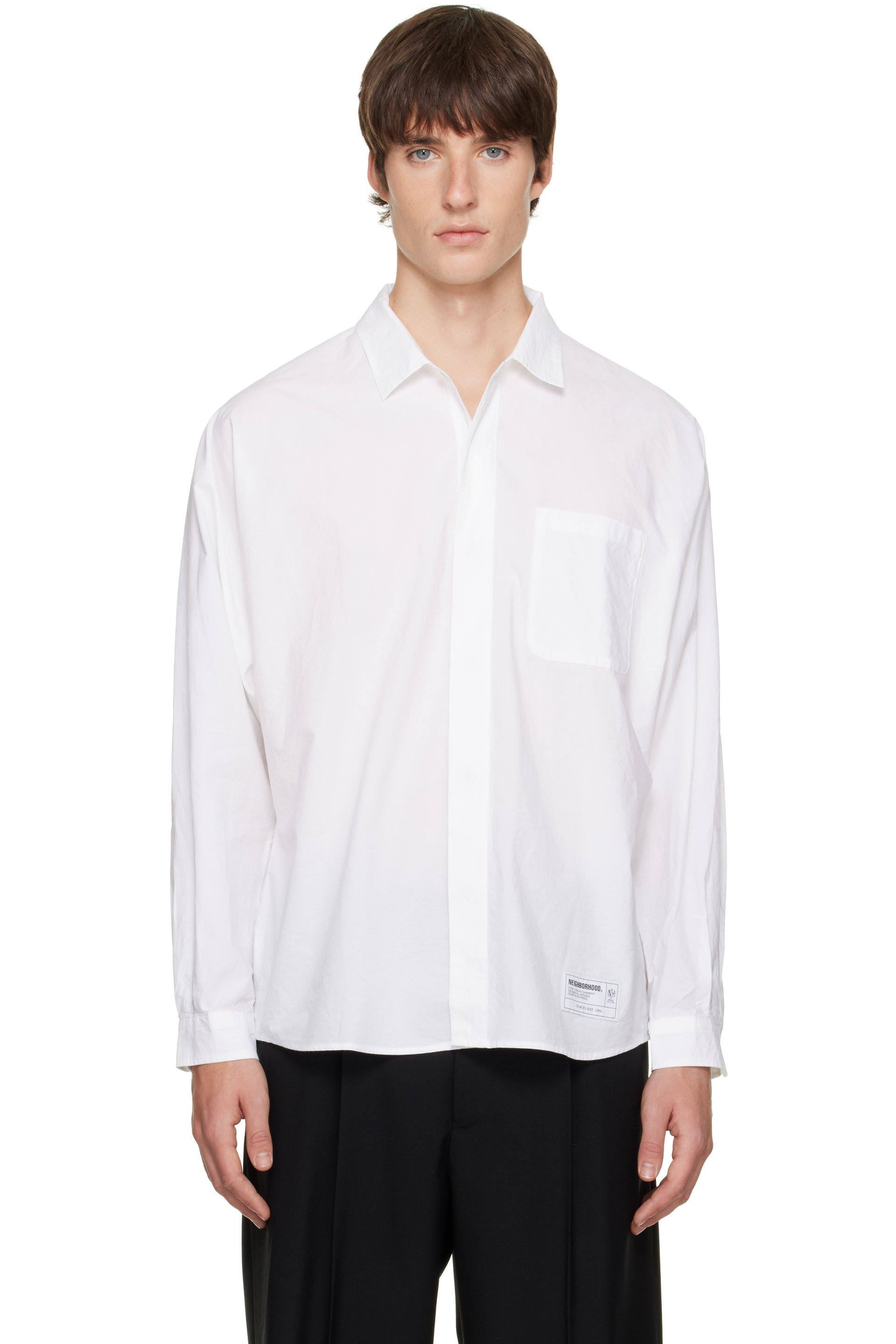 Neighborhood - 白色 Dolman Sleeve Logo 衬衫
