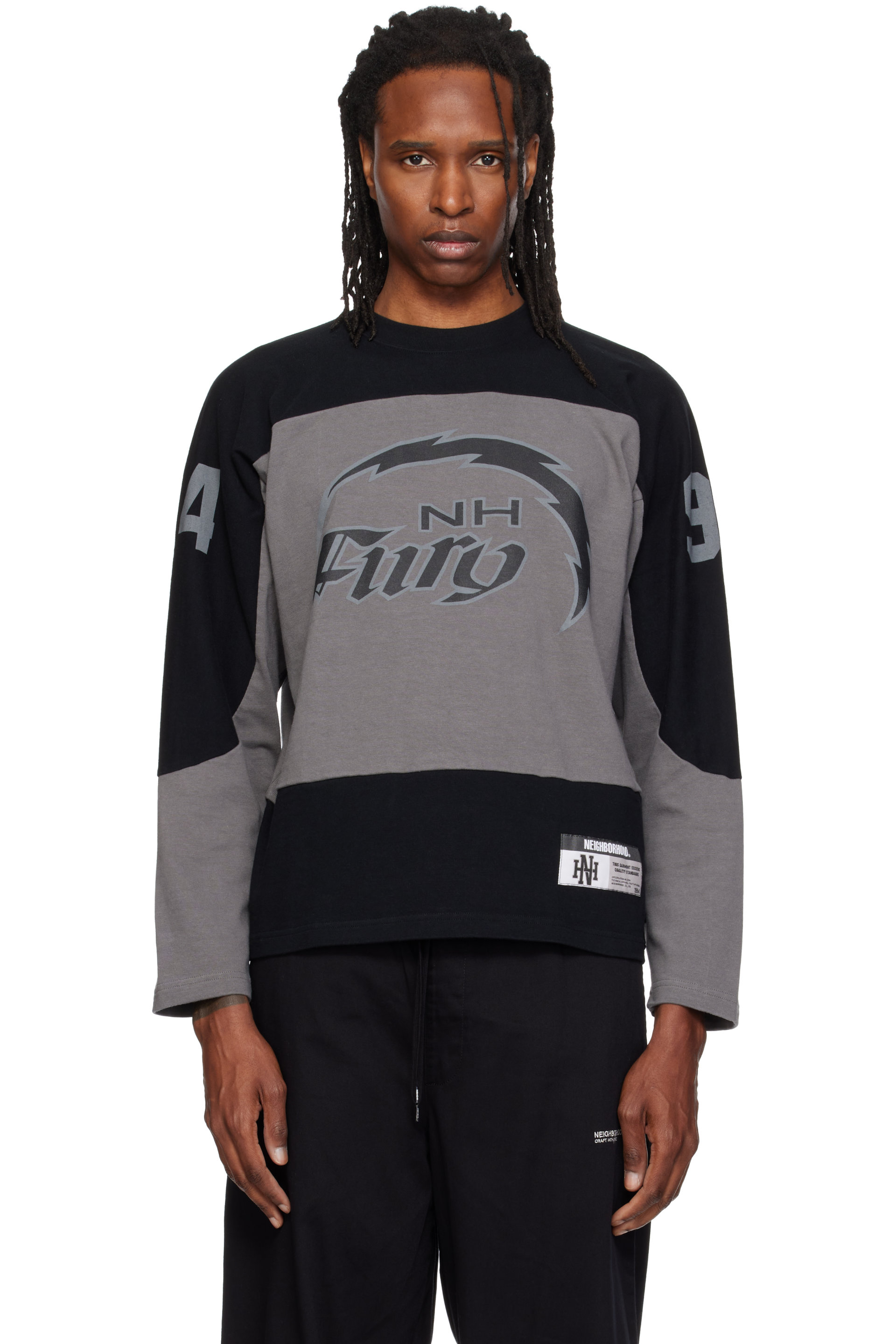 Neighborhood - Gray & Black Hockey T-shirt
