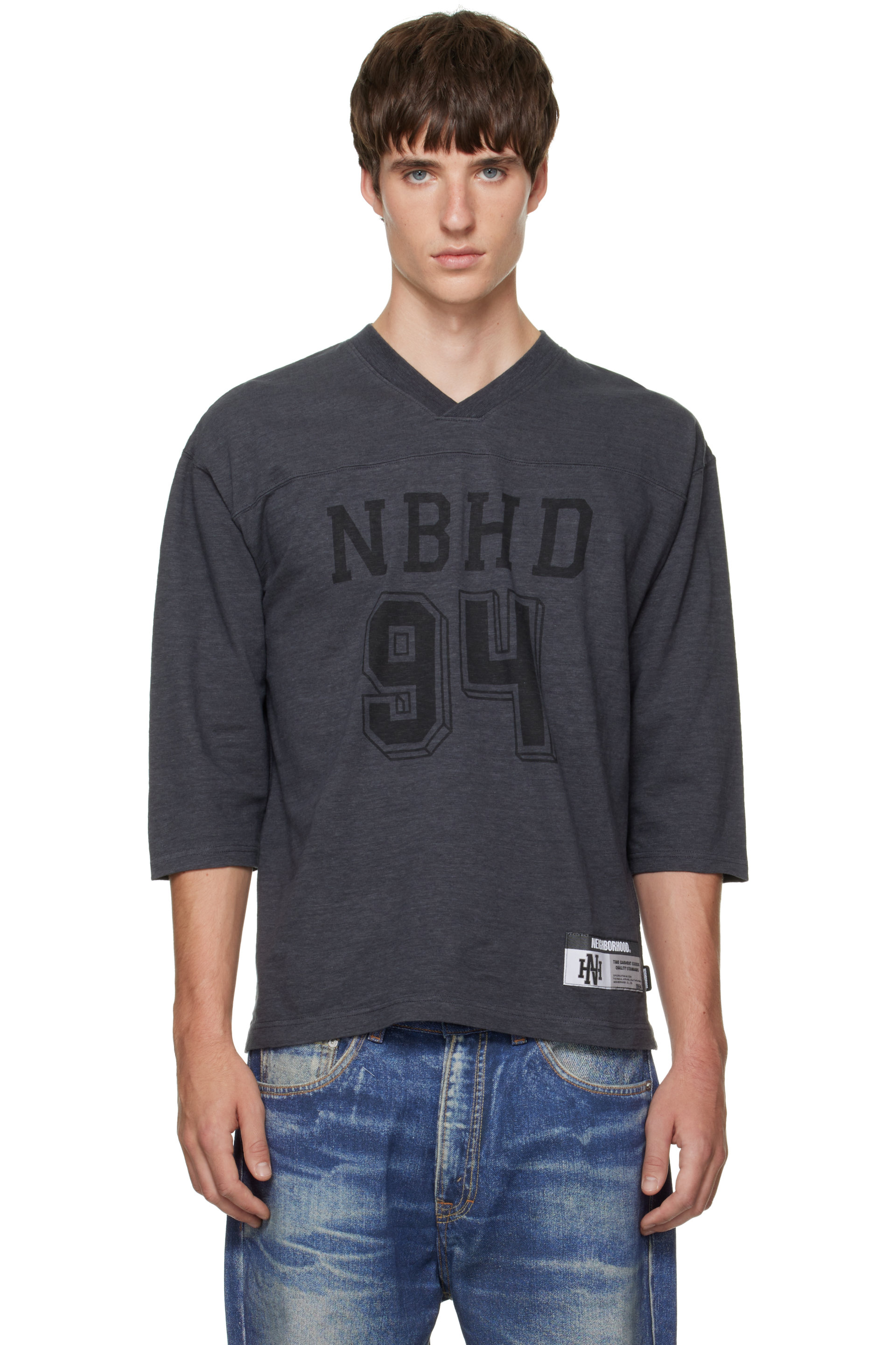 Neighborhood - Gray Football T-shirt