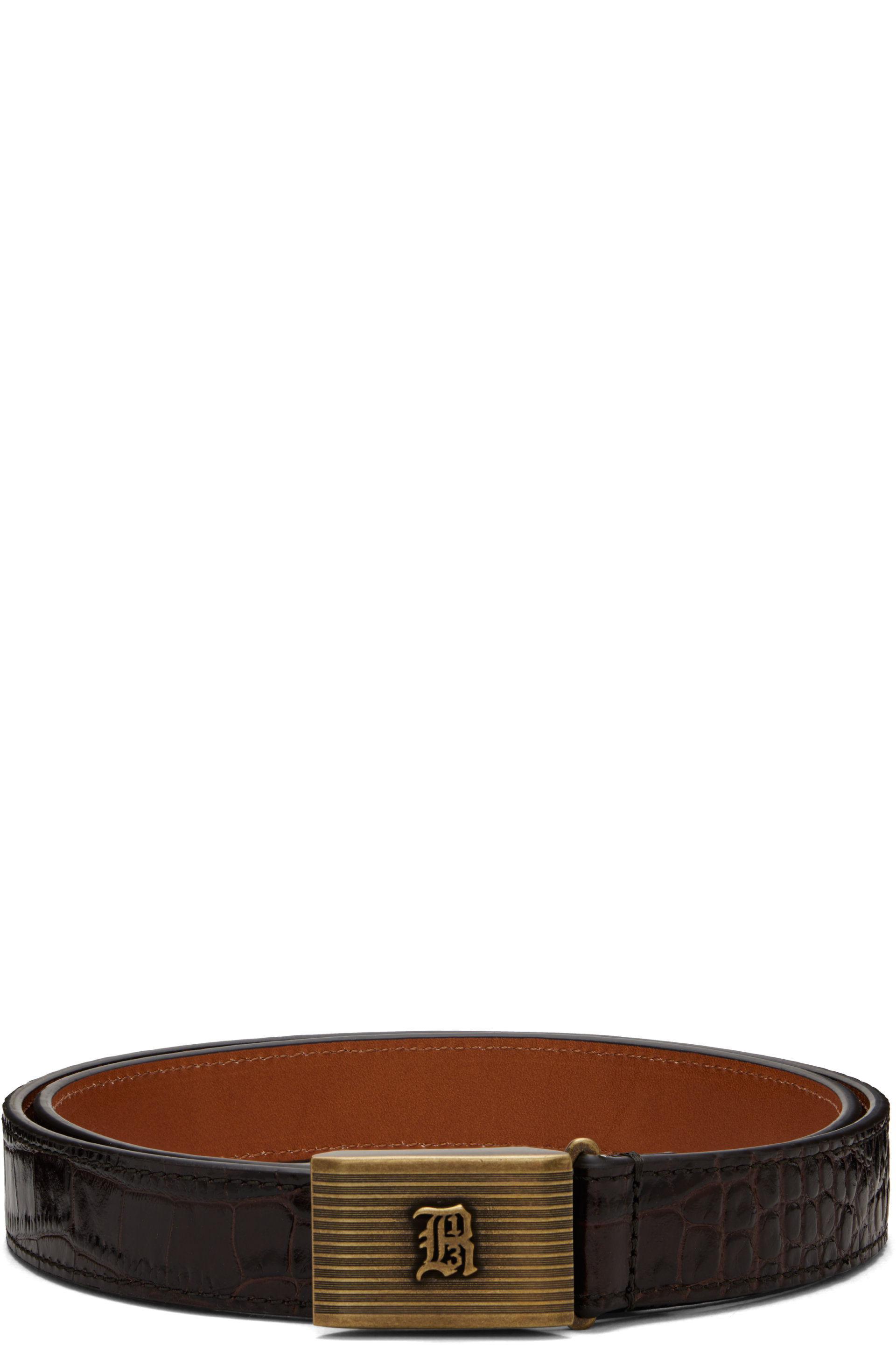 R13 - Brown Box Buckle Belt