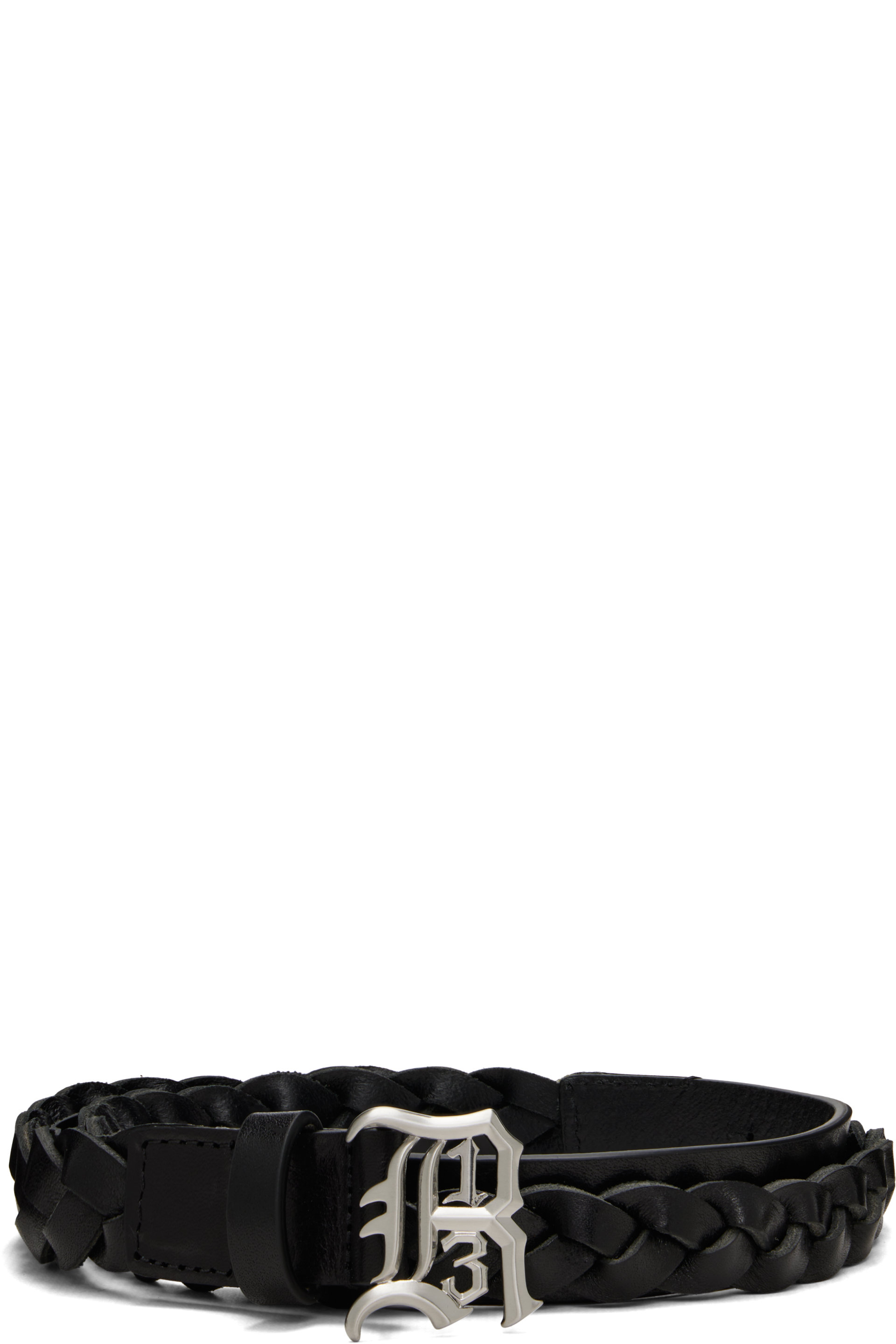 R13 - Black Braided Logo Belt