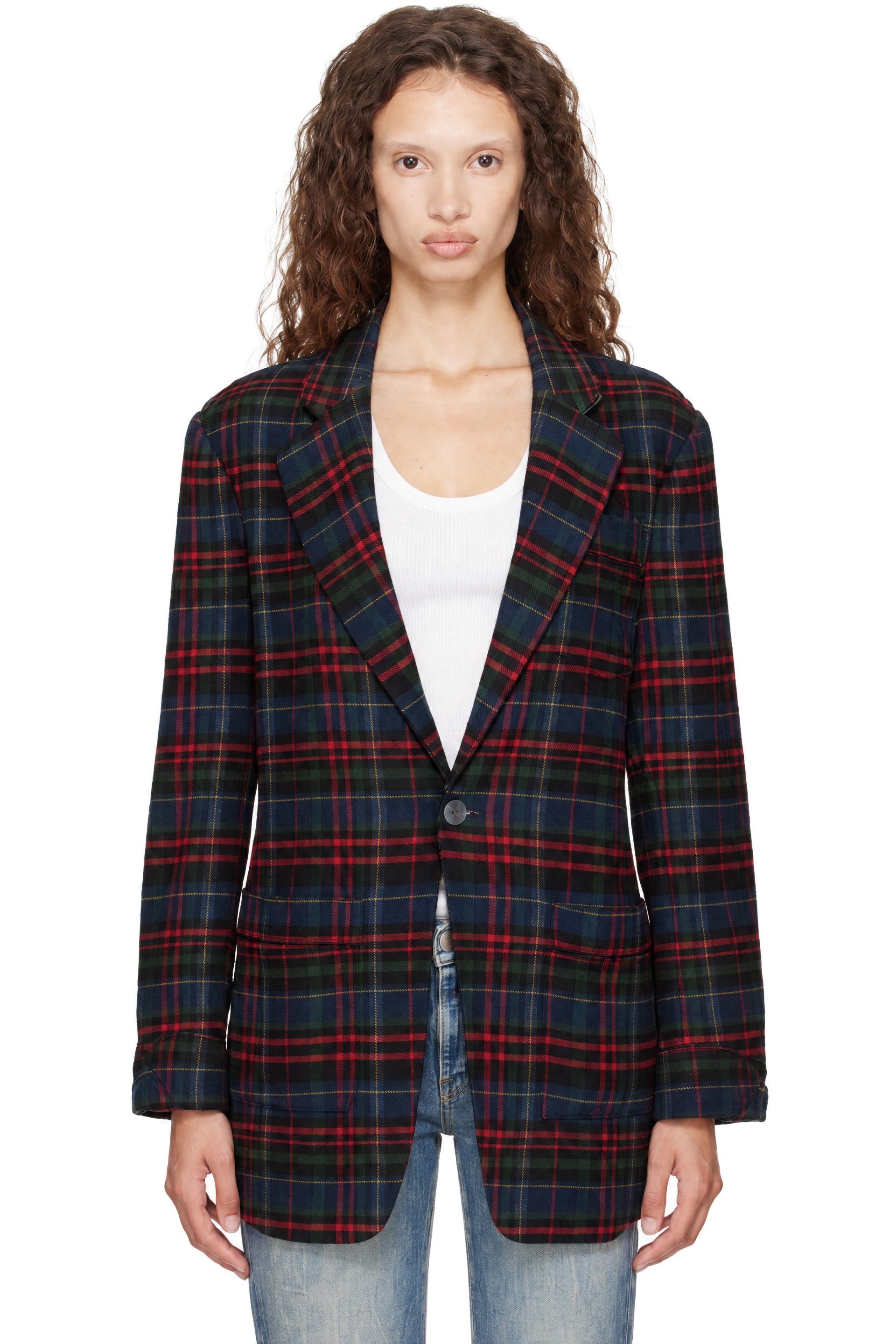 R13 - Multicolor Piping Ragged Blazer