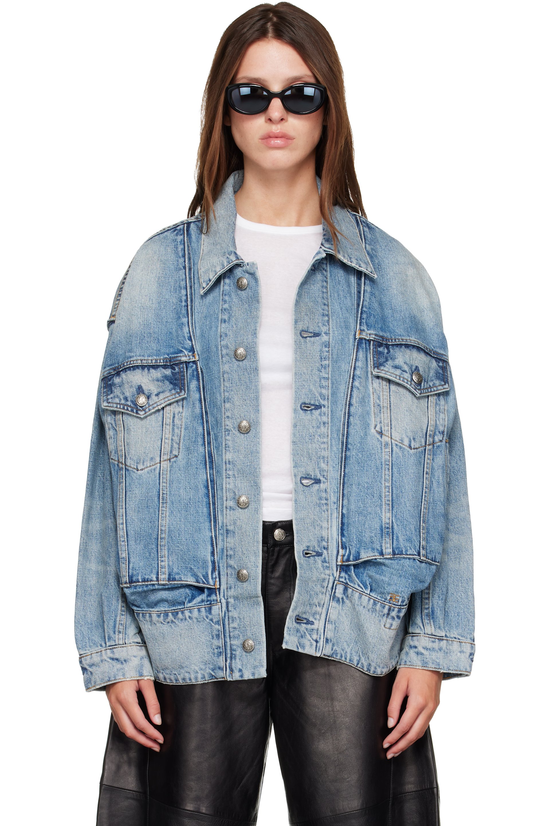 R13 - Blue Roxy Moto Denim Jacket