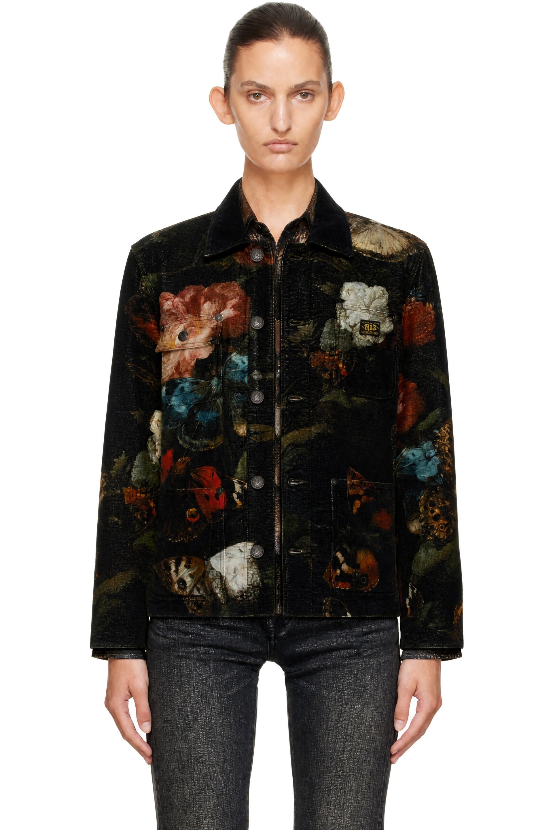 R13 - Black Relaxed Chore Jacket