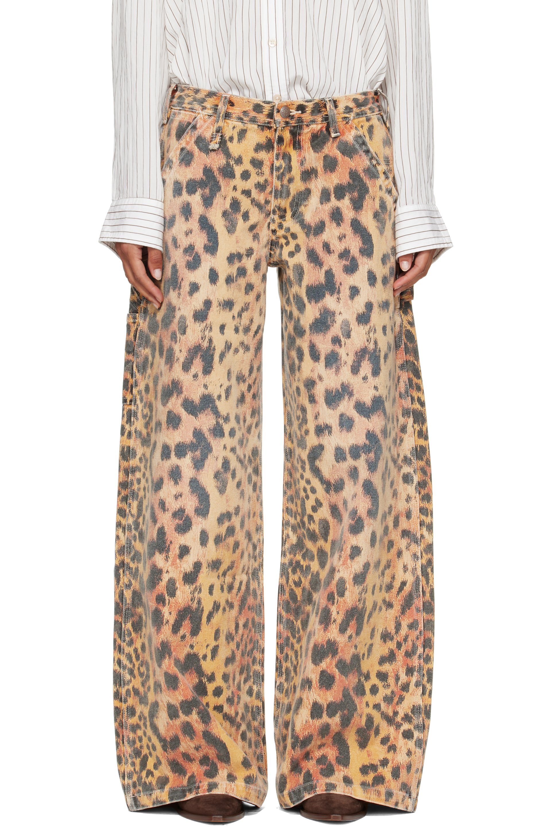 R13 - Orange D'Arcy Flare Carpenter Jeans