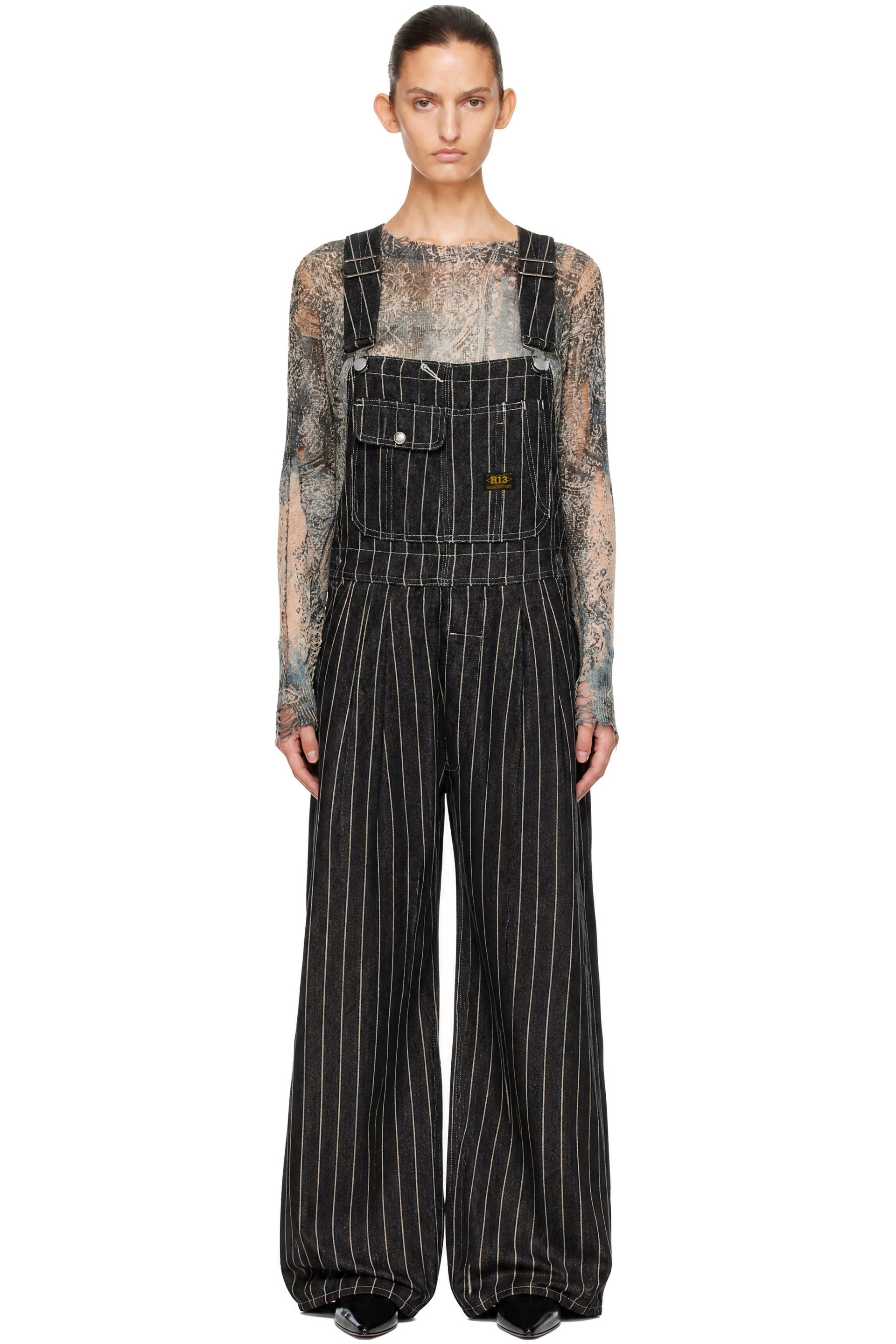 R13 - Black Triple Pleat Overalls
