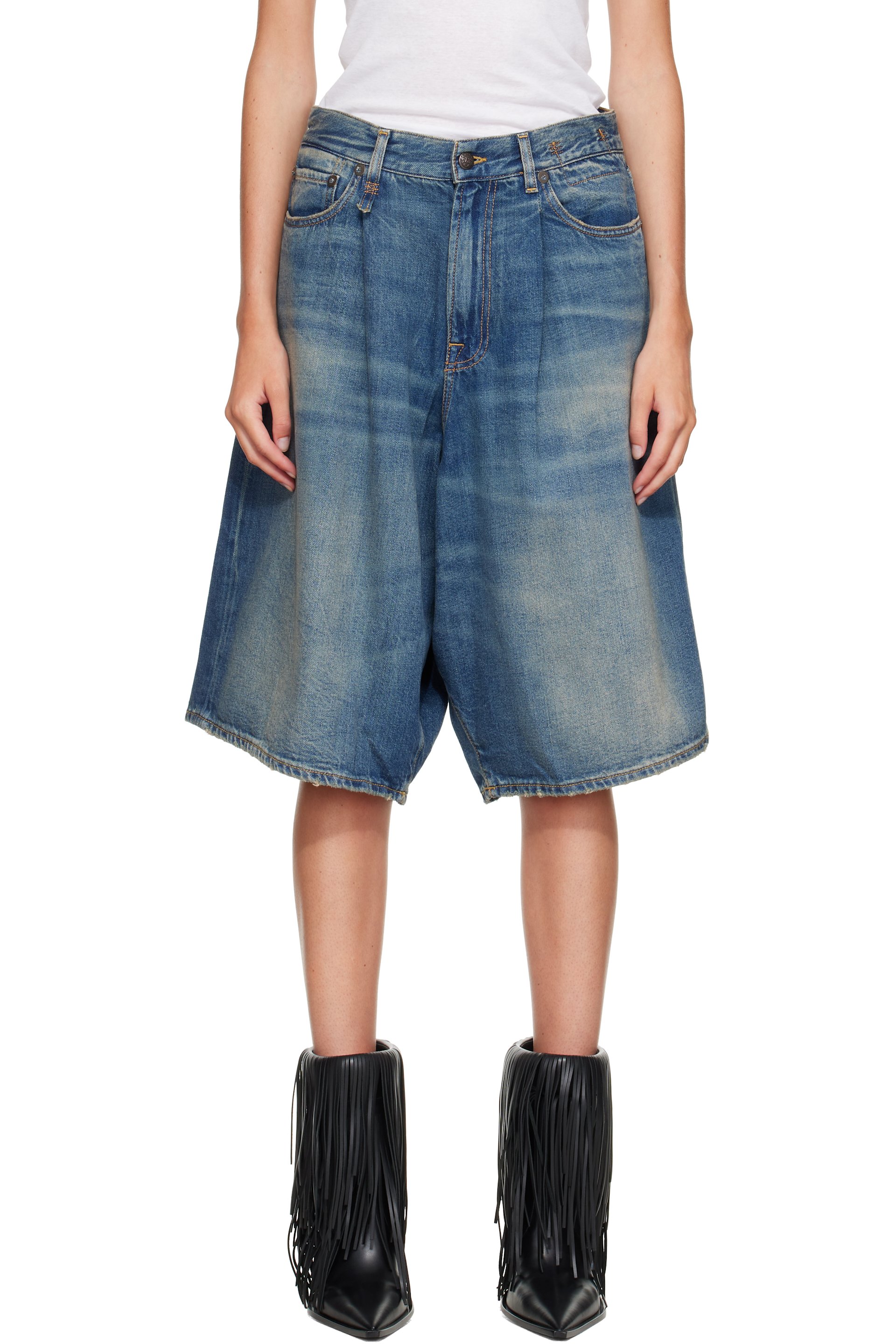 R13 - Indigo Jesse Denim Shorts