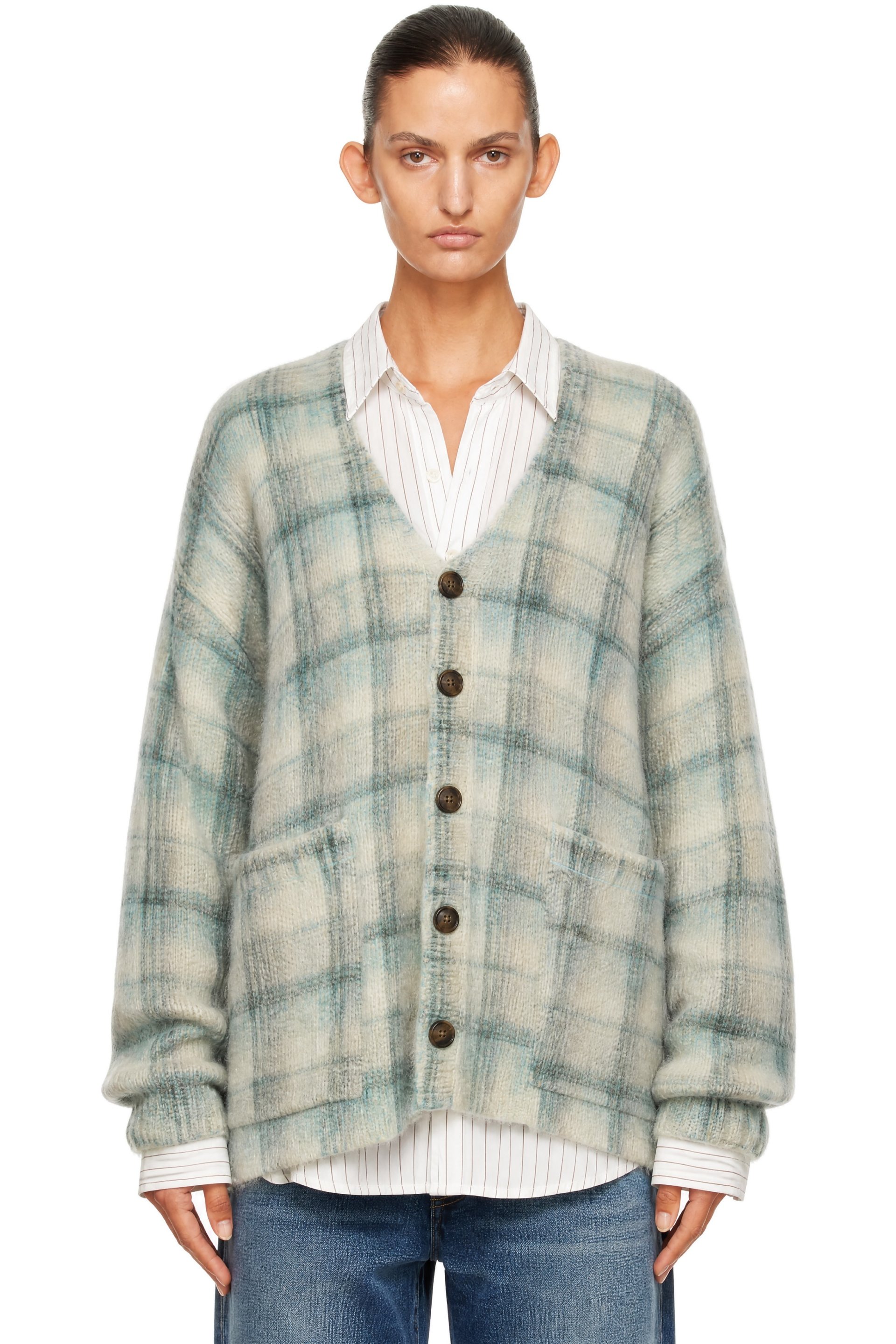 R13 - Blue Printed Oversized Cardigan