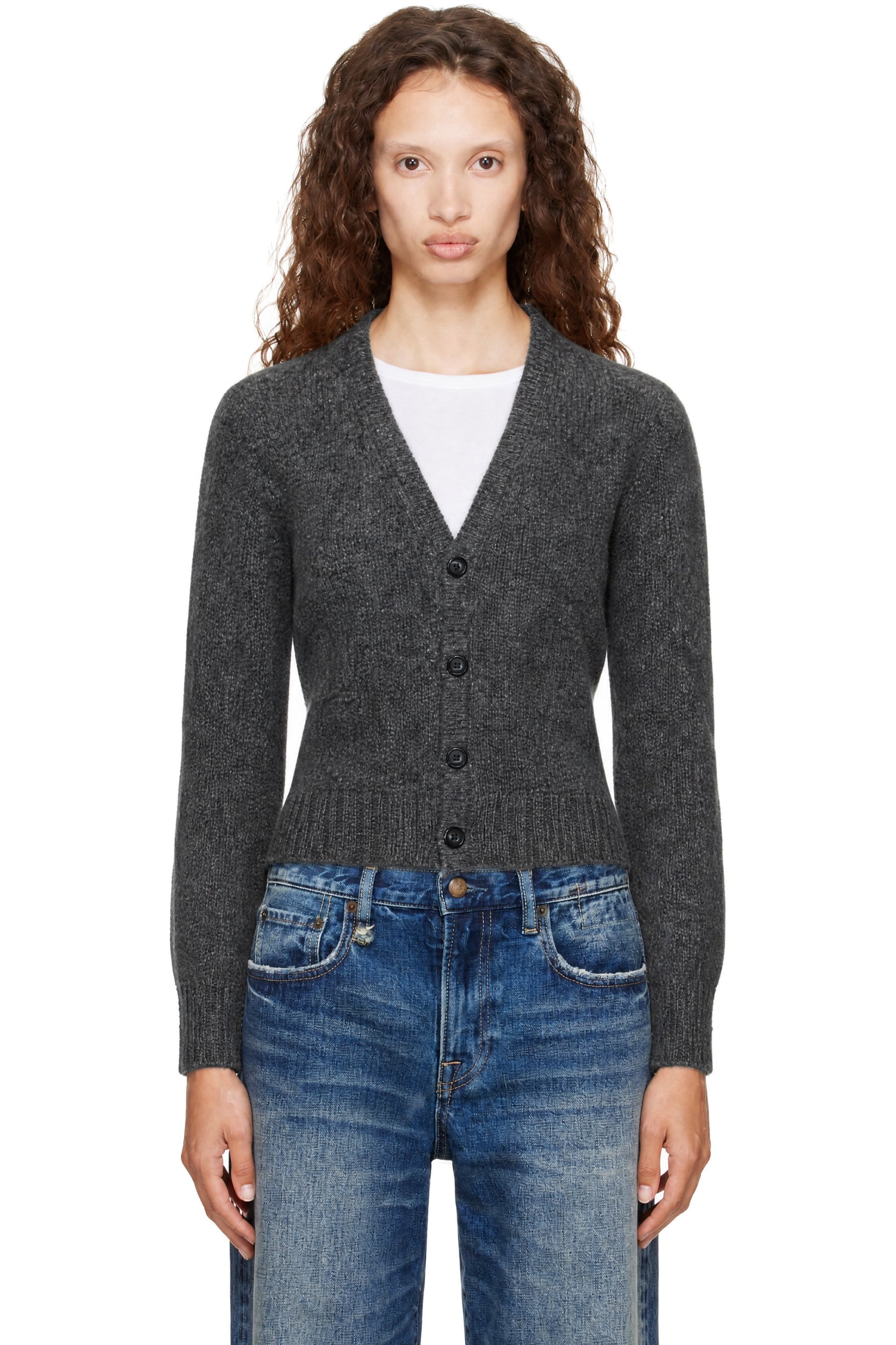 R13 - Gray Split Hem Cardigan