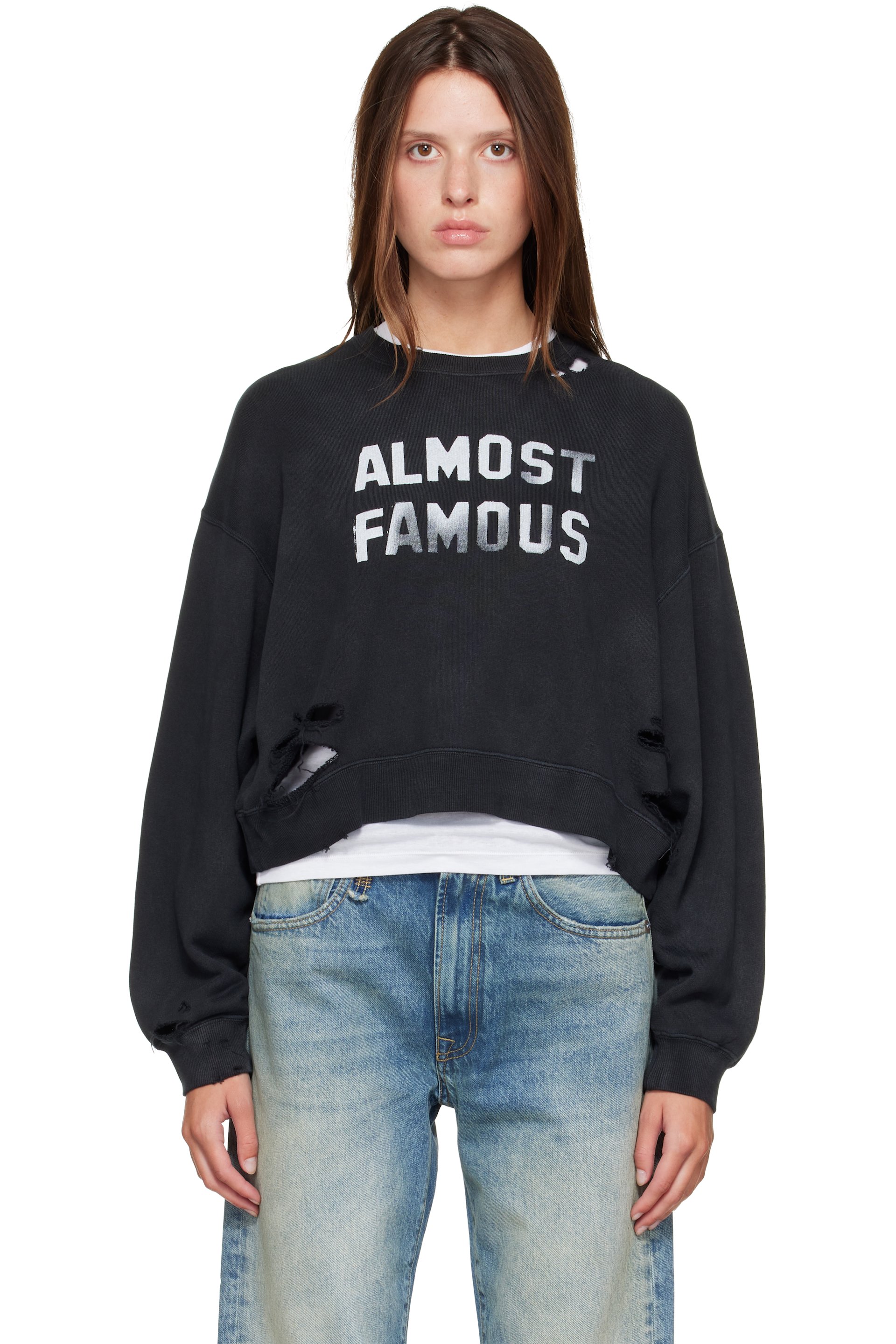 R13 - Black 'Almost Famous' Sweatshirt