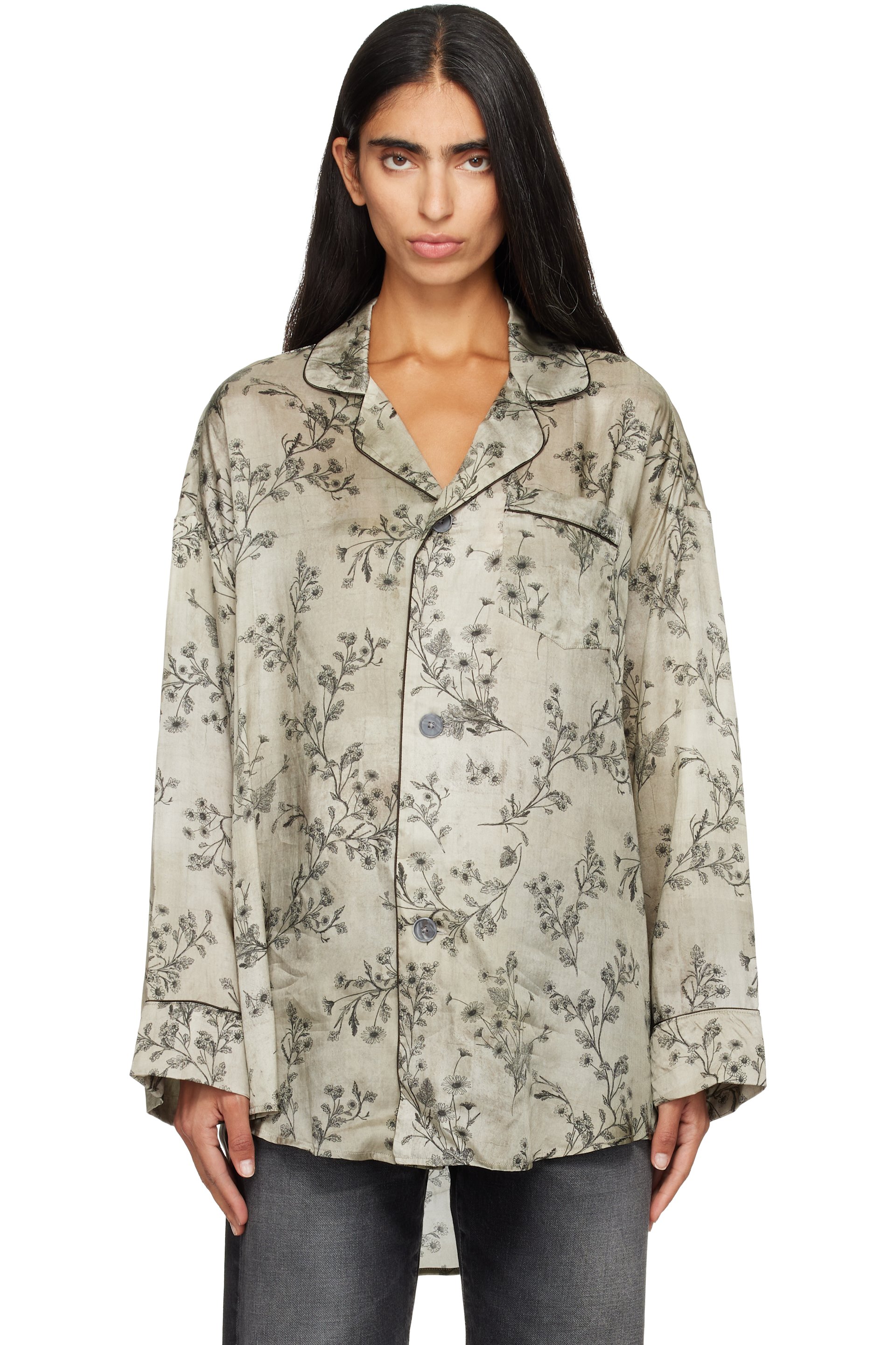 R13 - Green Drop Neck PJ Shirt