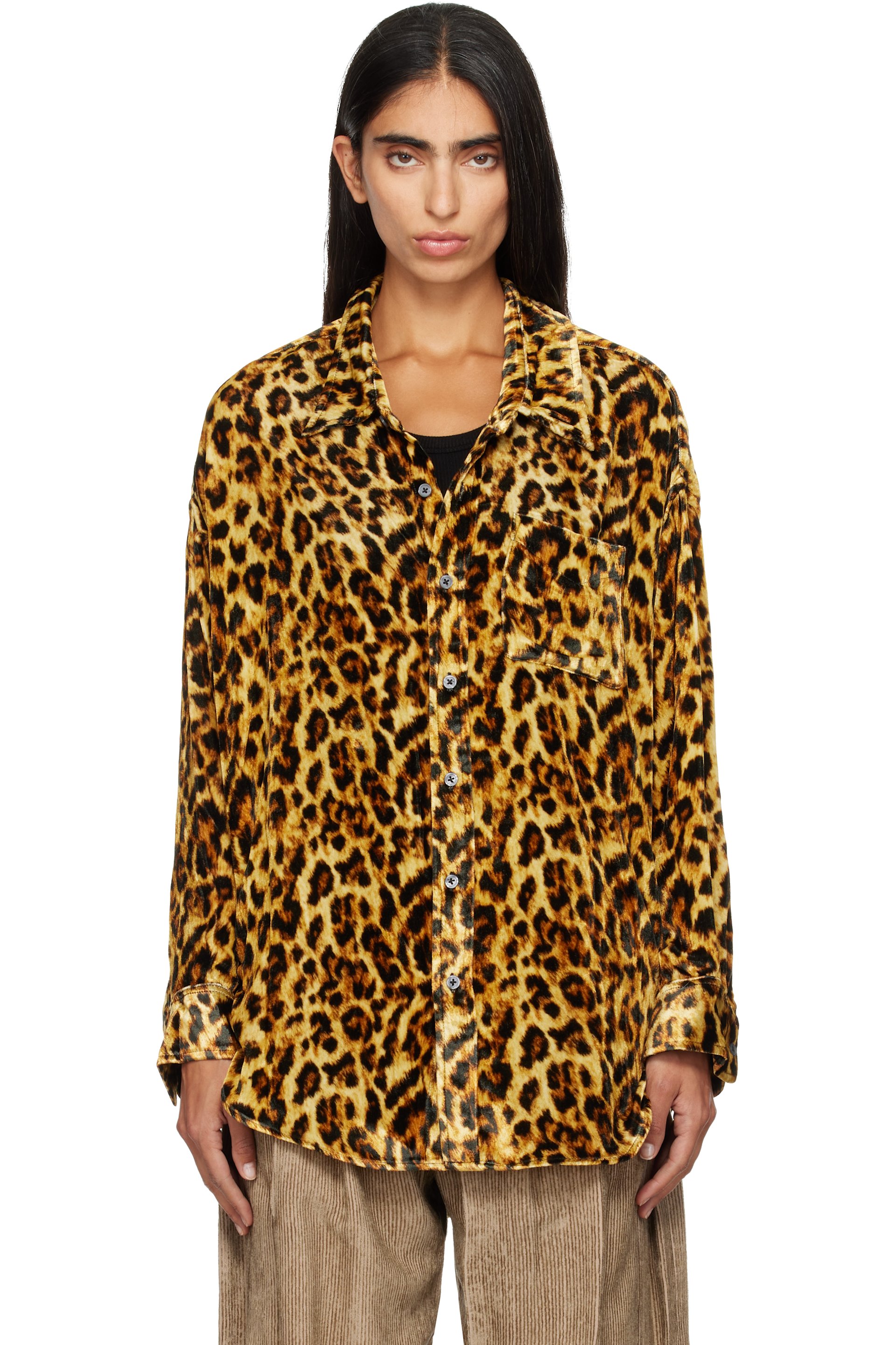 R13 - Beige Drop Neck Shirt