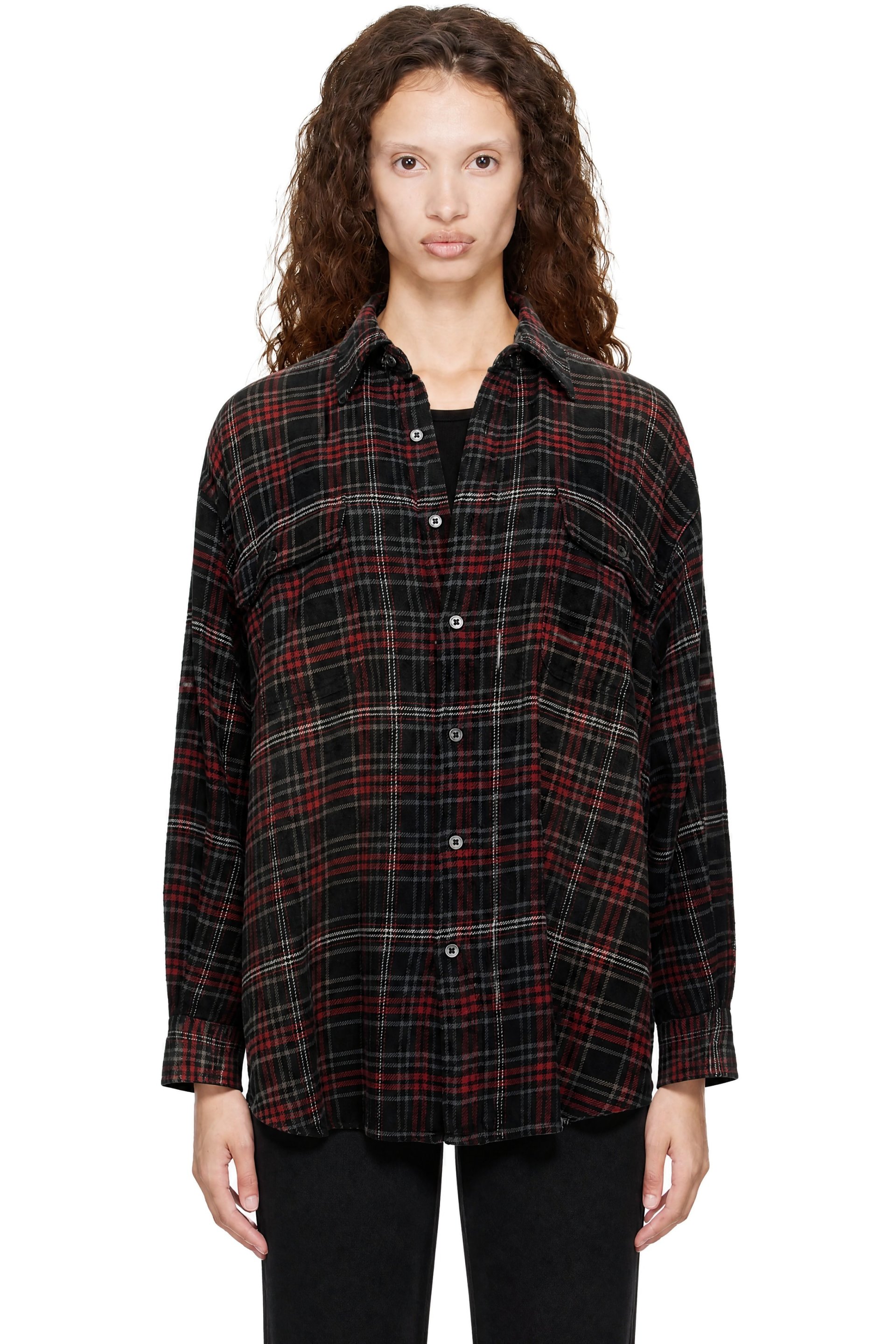 R13 - Black & Red Boyfriend Cut Shirt