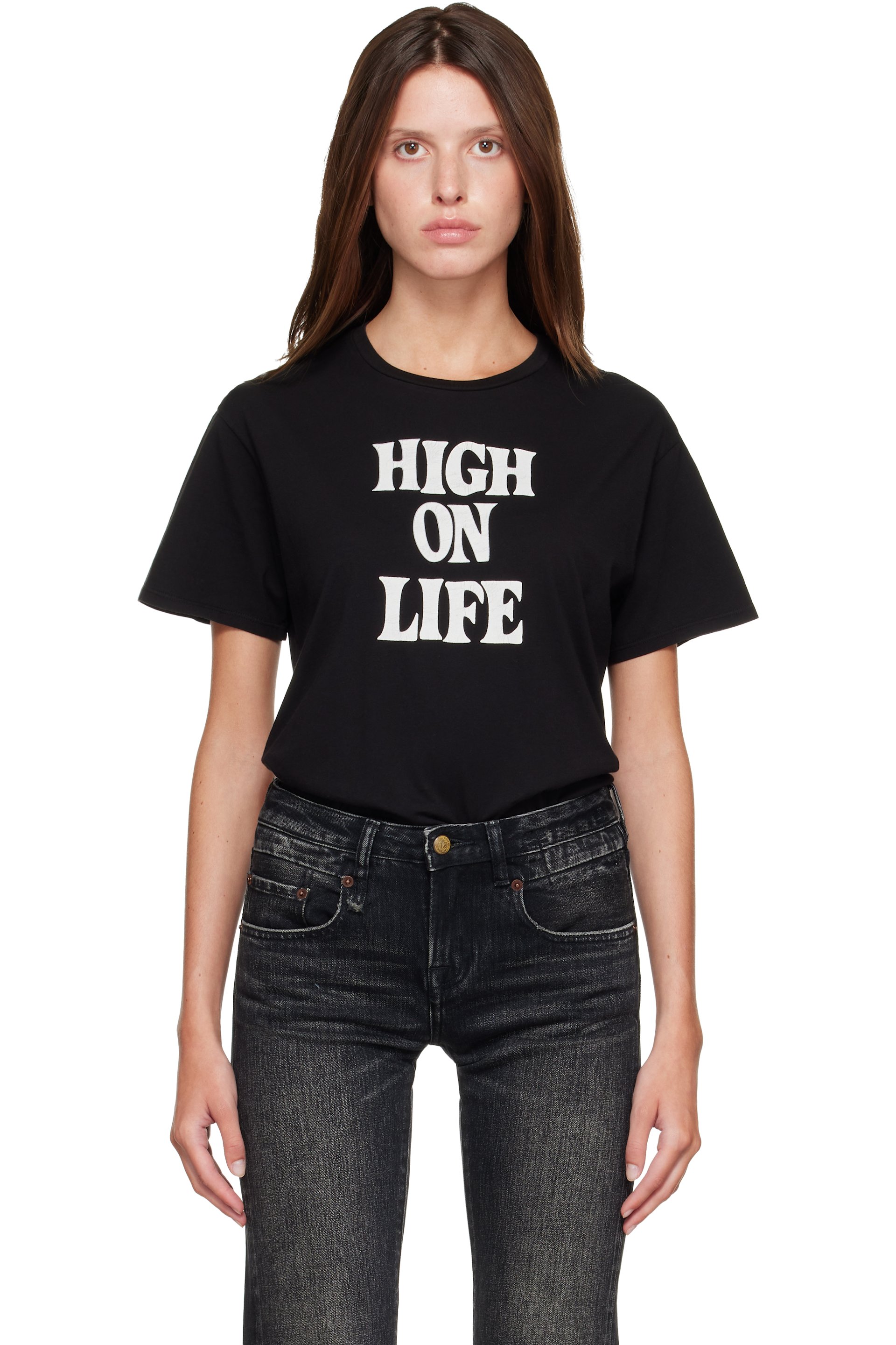 R13 - Black 'High On Life' Boy T-shirt