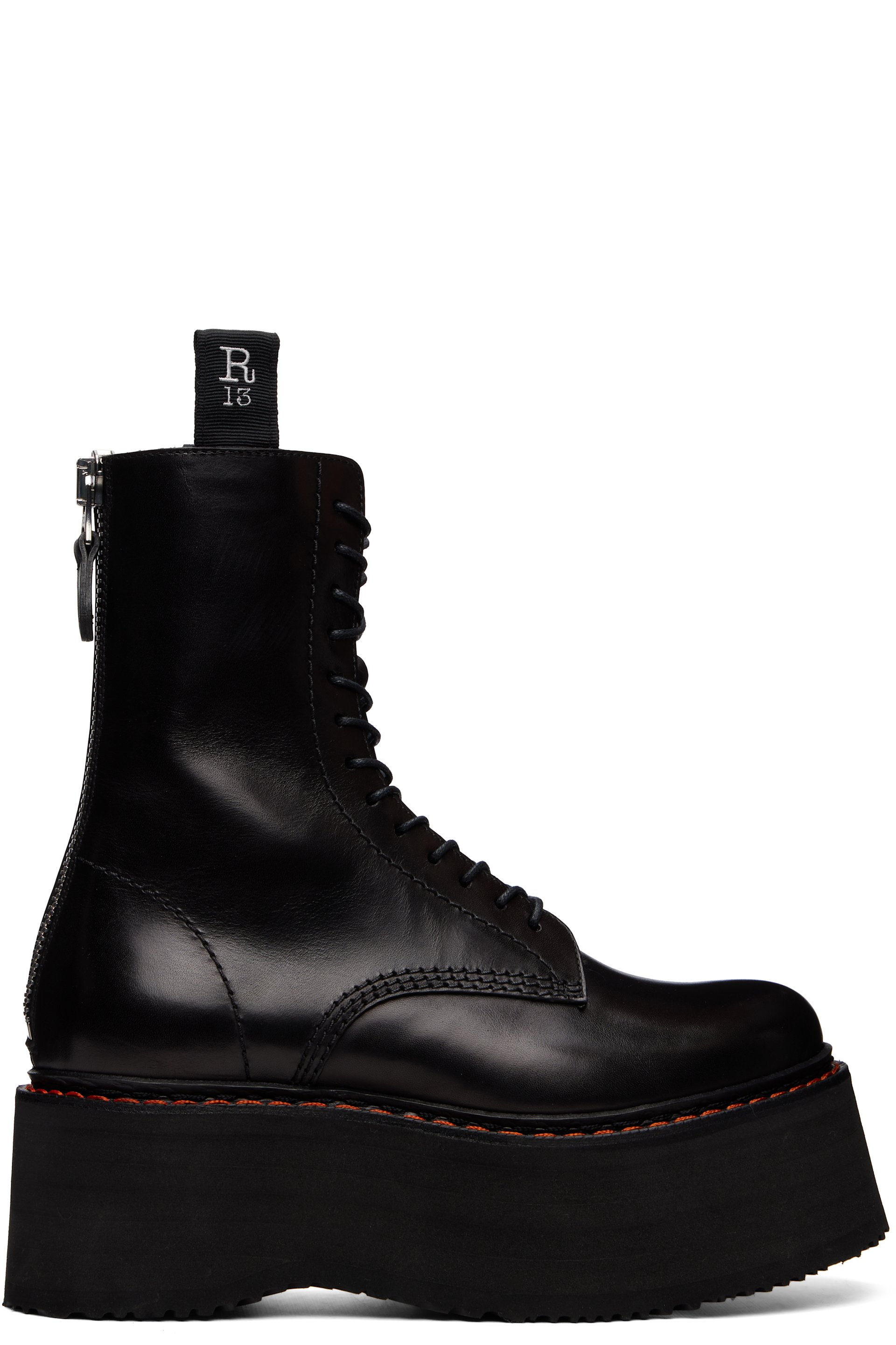 R13 - Black Double Stack Boots