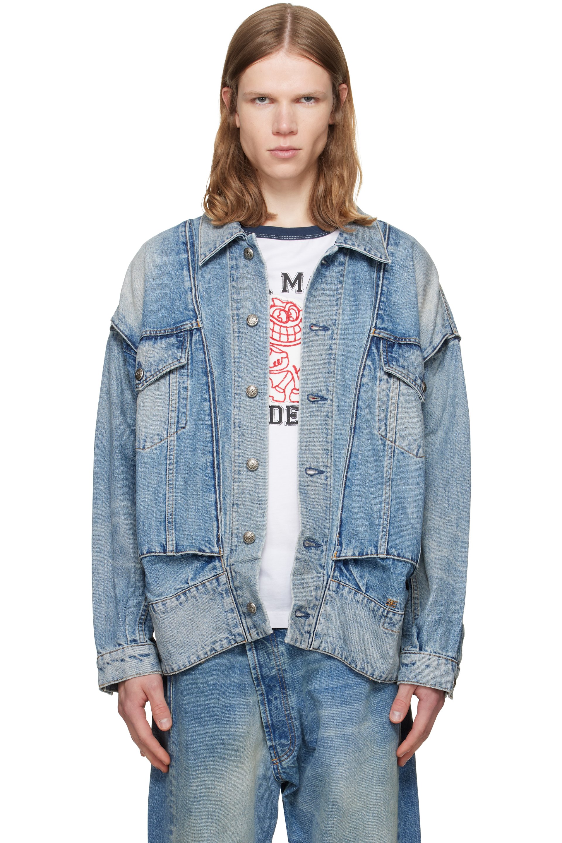R13 - Blue Roxy Moto Denim Jacket