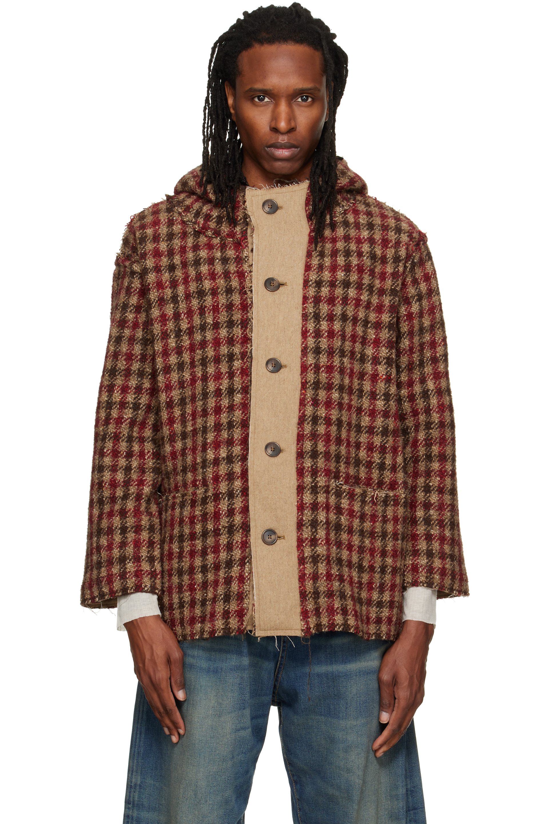 R13 - Red Oversized Hooded Jacket