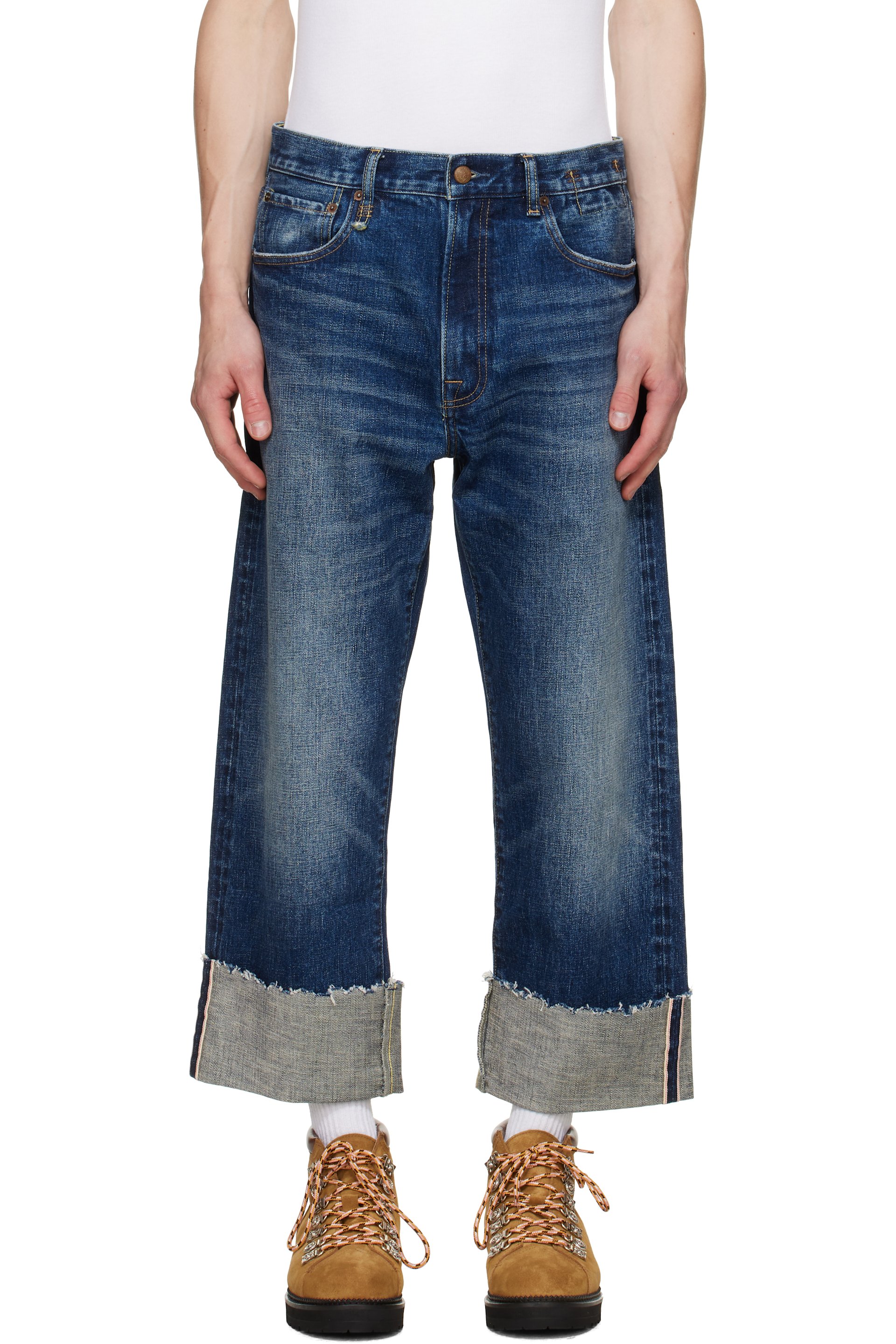 R13 - Blue Cuffed X-Boyfriend Jeans