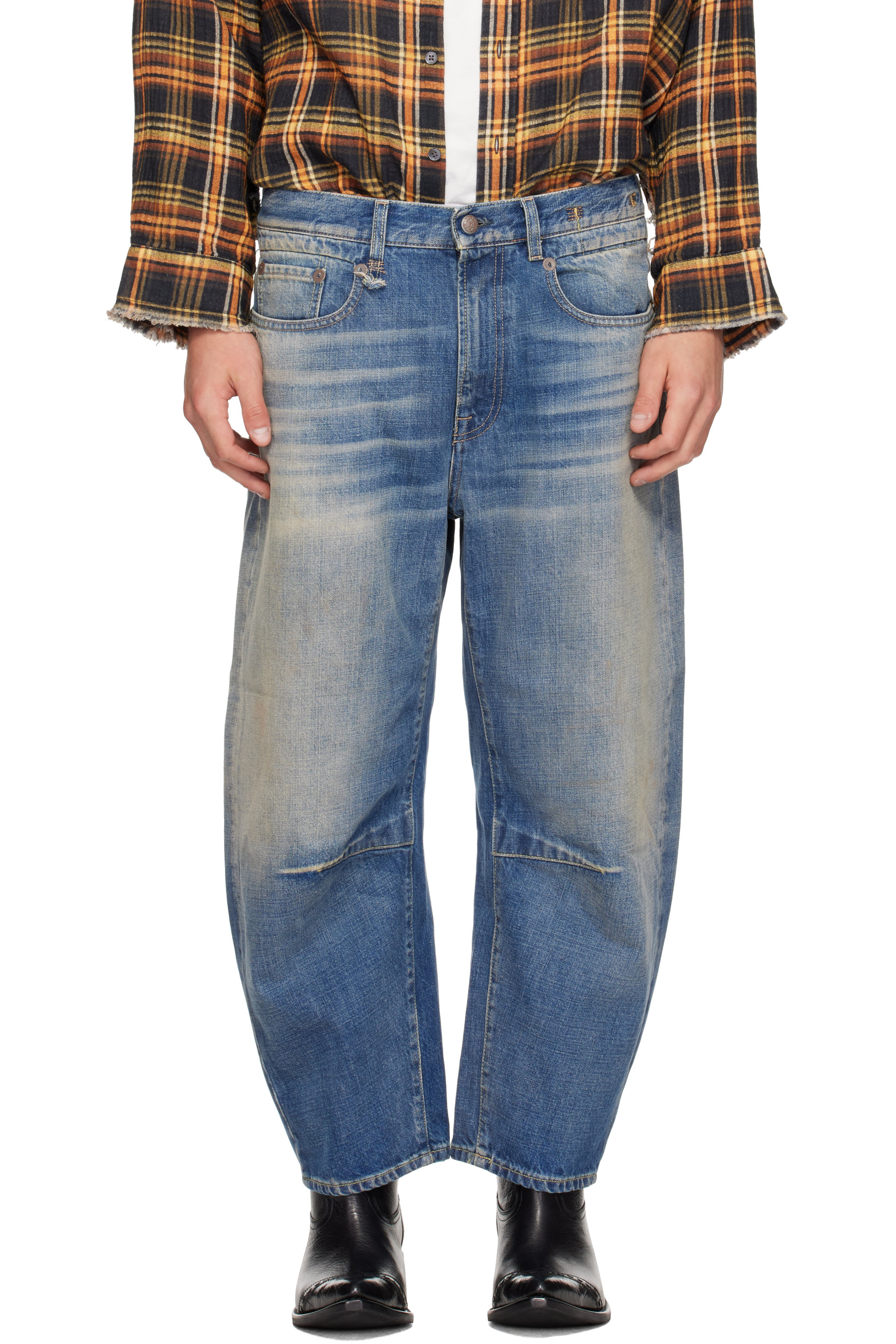 R13 - Blue Articulated Knee X-BF Jeans