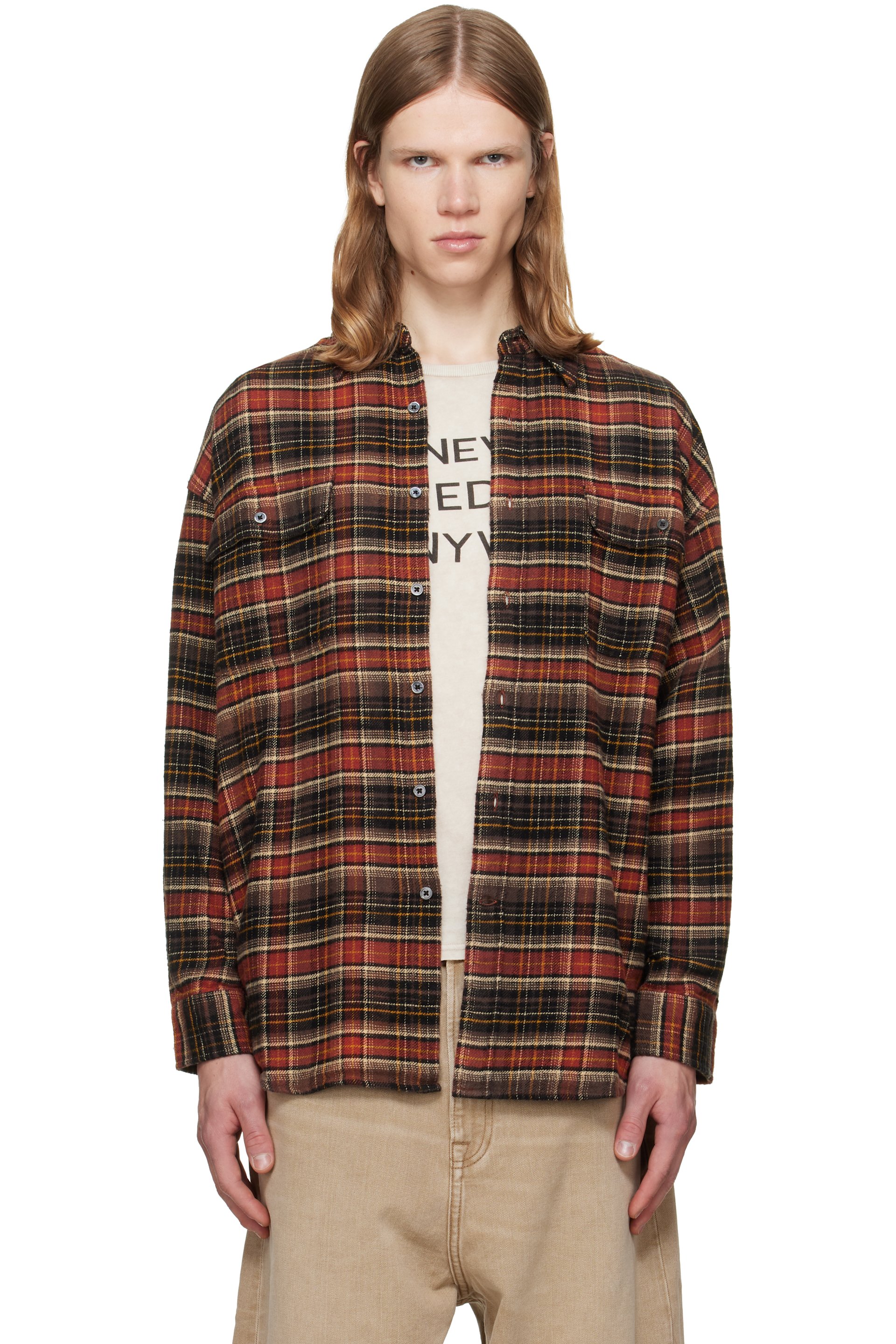 R13 - Brown Boyfriend Shirt