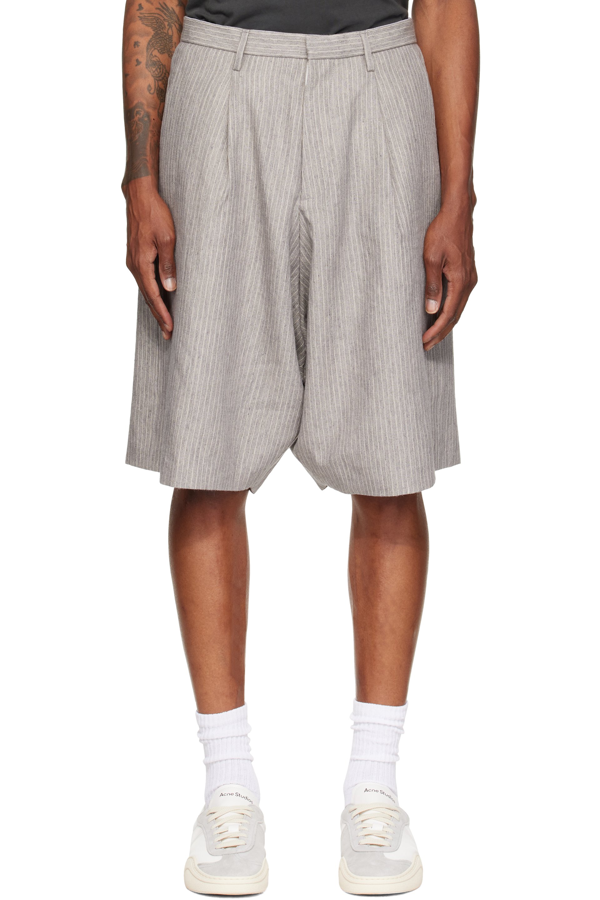 R13 - Gray Jumbo Tailored Shorts