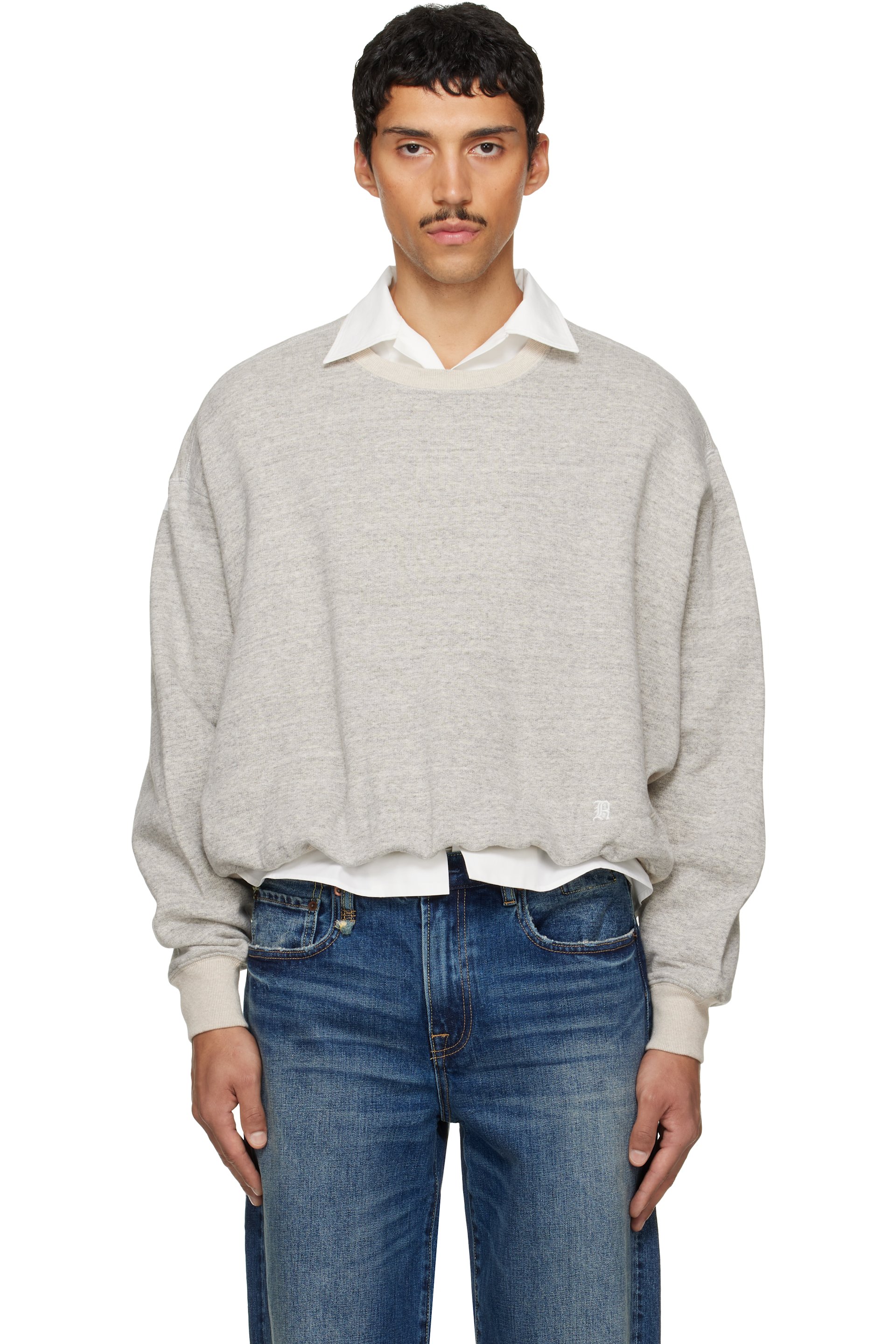 R13 - Gray 'New York 13' Balloon Crewneck