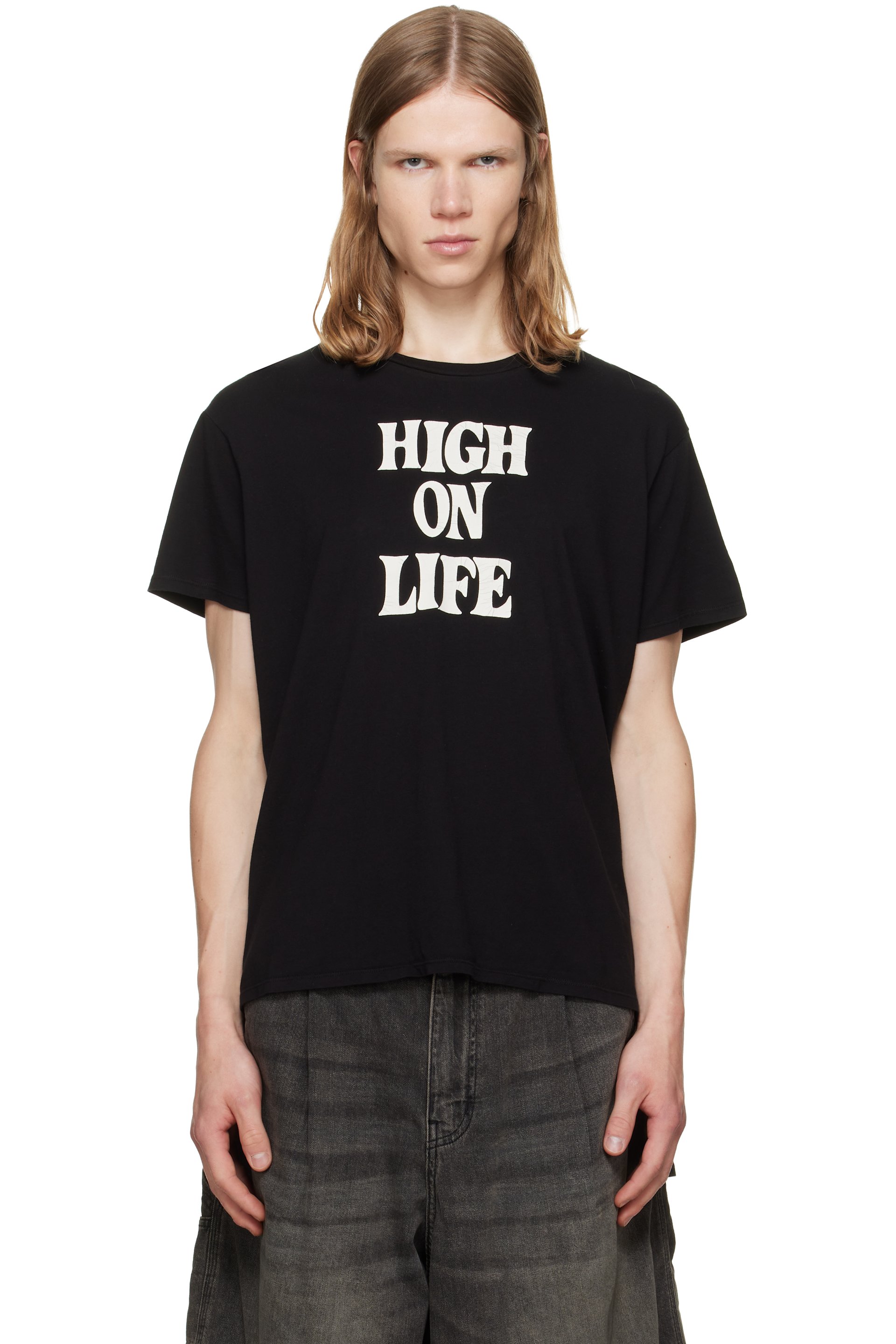R13 - Black 'High On Life' Boy T-shirt