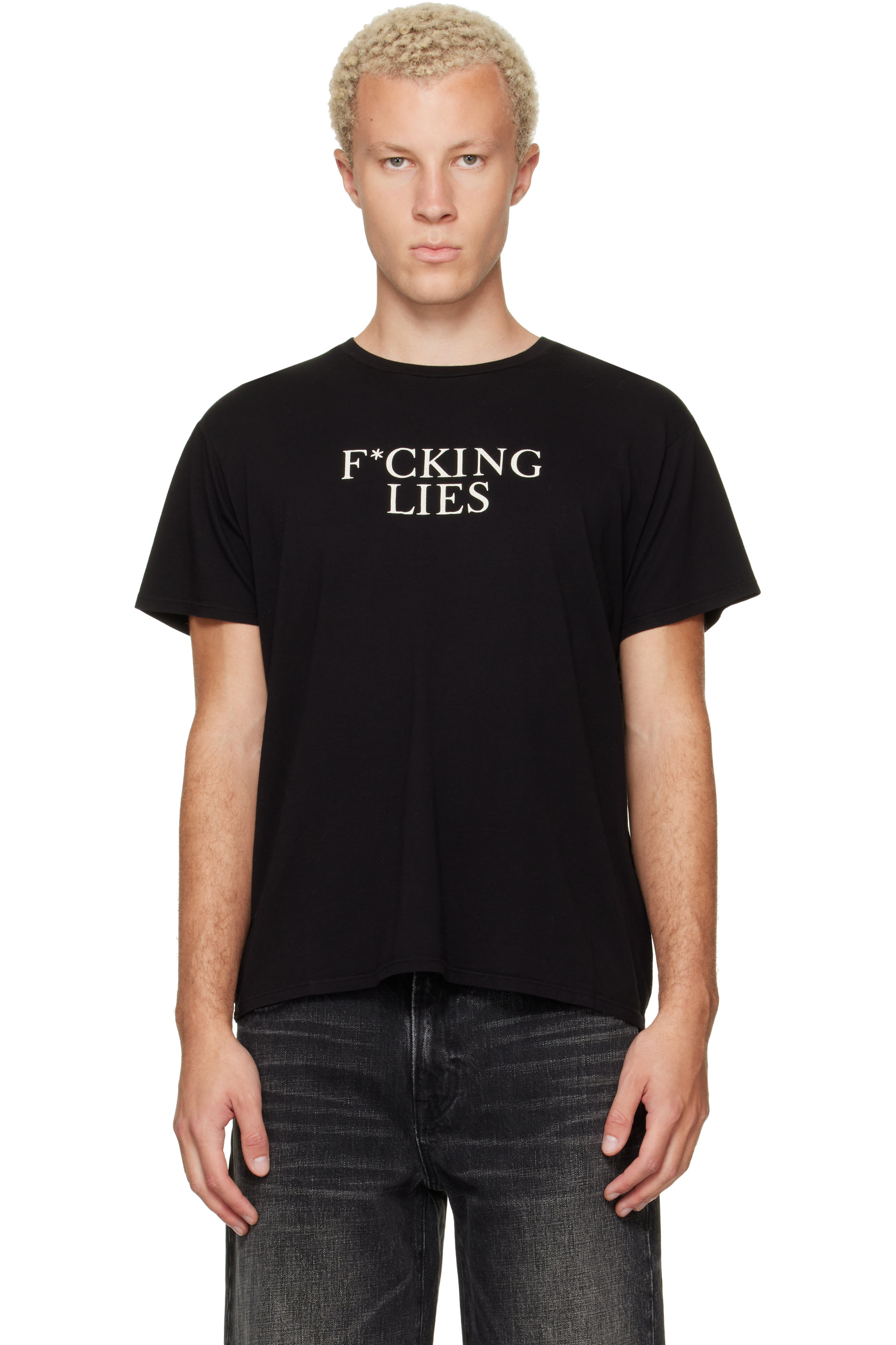 R13 - Black Print 'Fucking Lies' Boy T-shirt