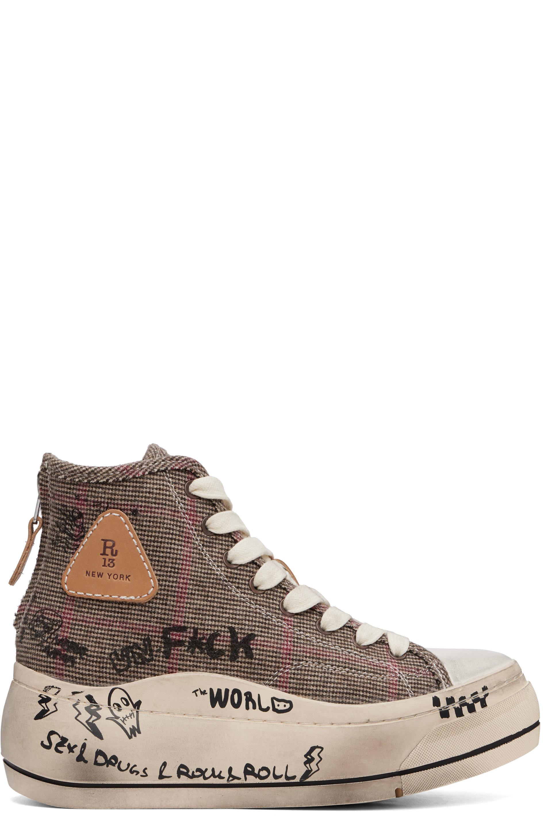 R13 - Khaki Kurt High Top Sneakers