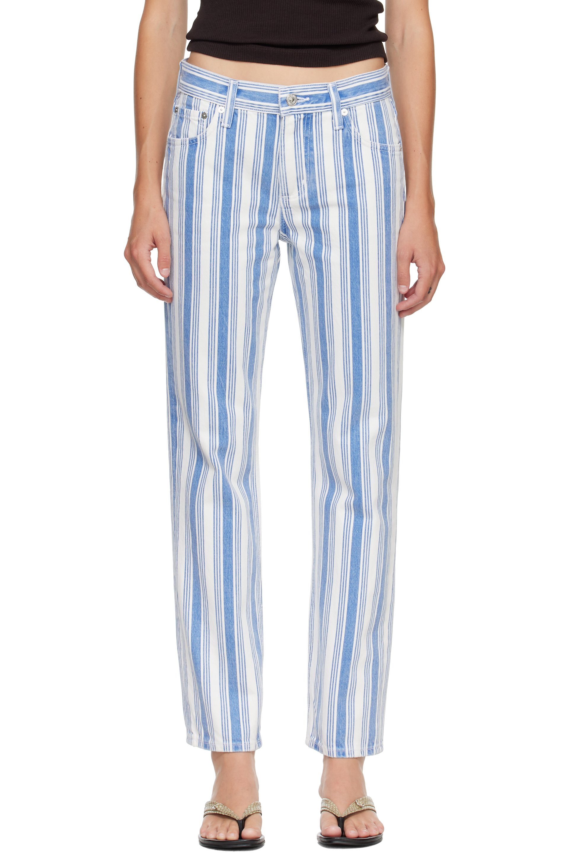 Citizens of Humanity - Blue & White Anissa Straight Leg Jeans