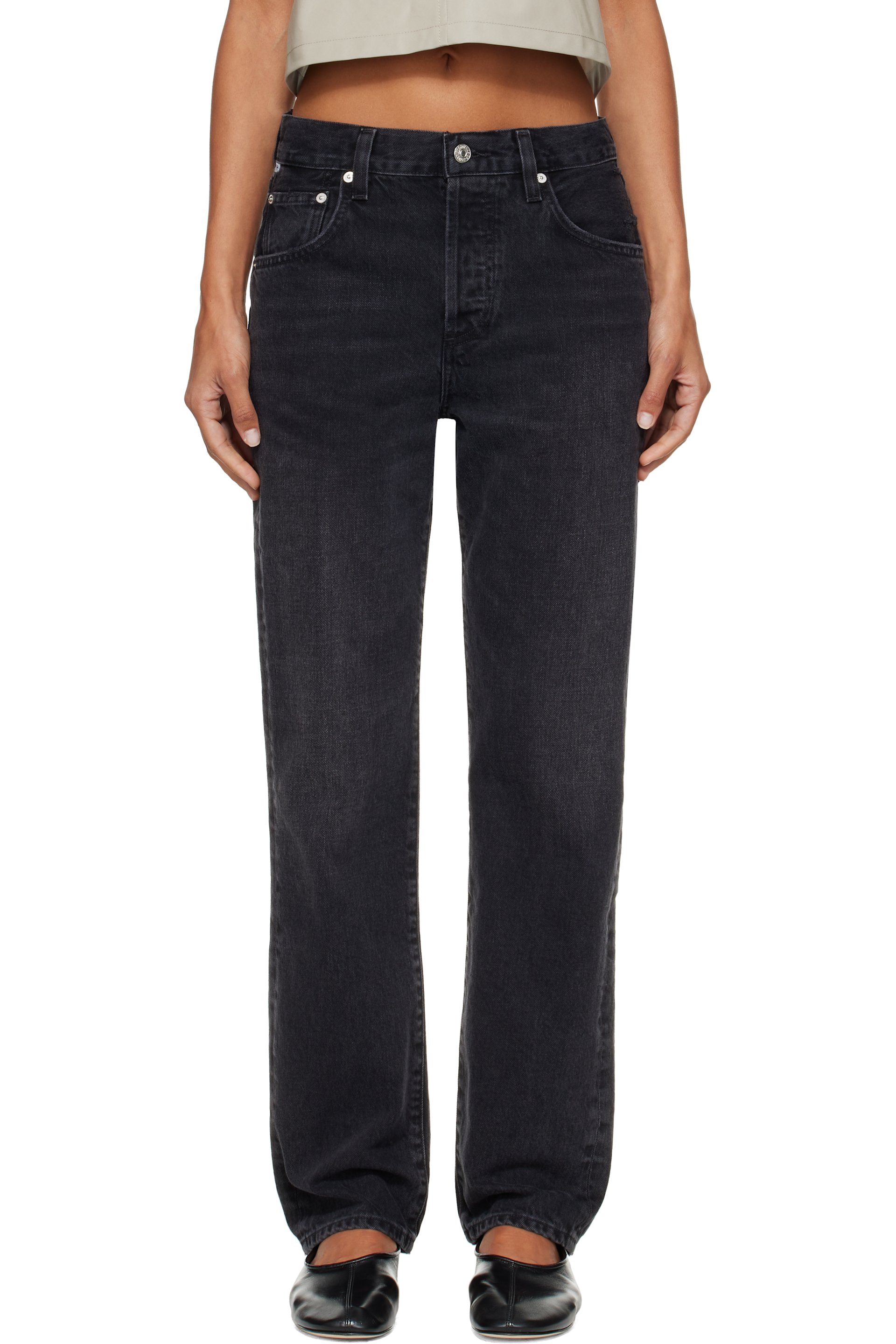Citizens of Humanity - Black 90s High Rise Straight Jeans