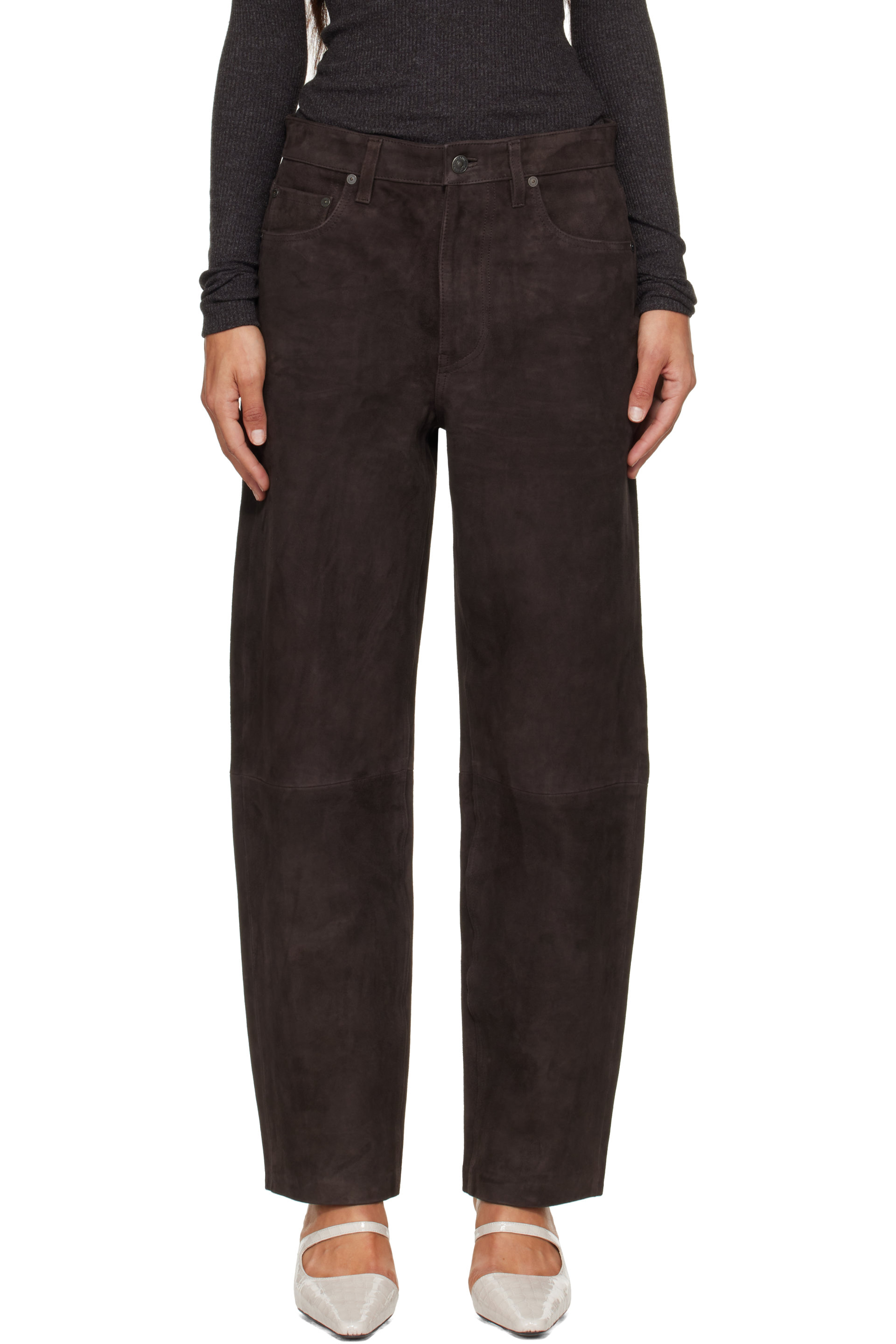 Citizens of Humanity - Brown Miro Relaxed Suede Pants