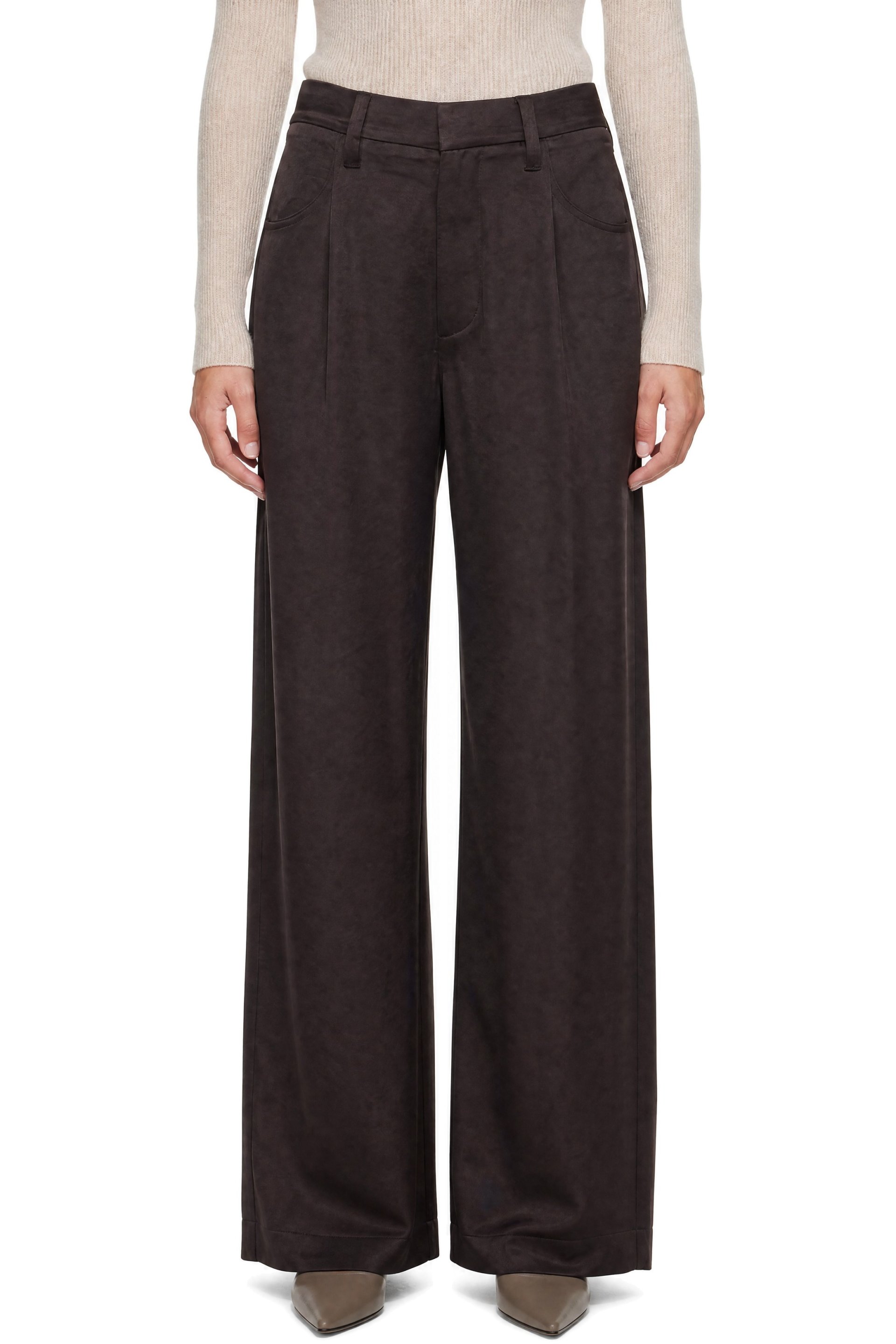 Citizens of Humanity - Brown Brynn Hammered Satin Trousers
