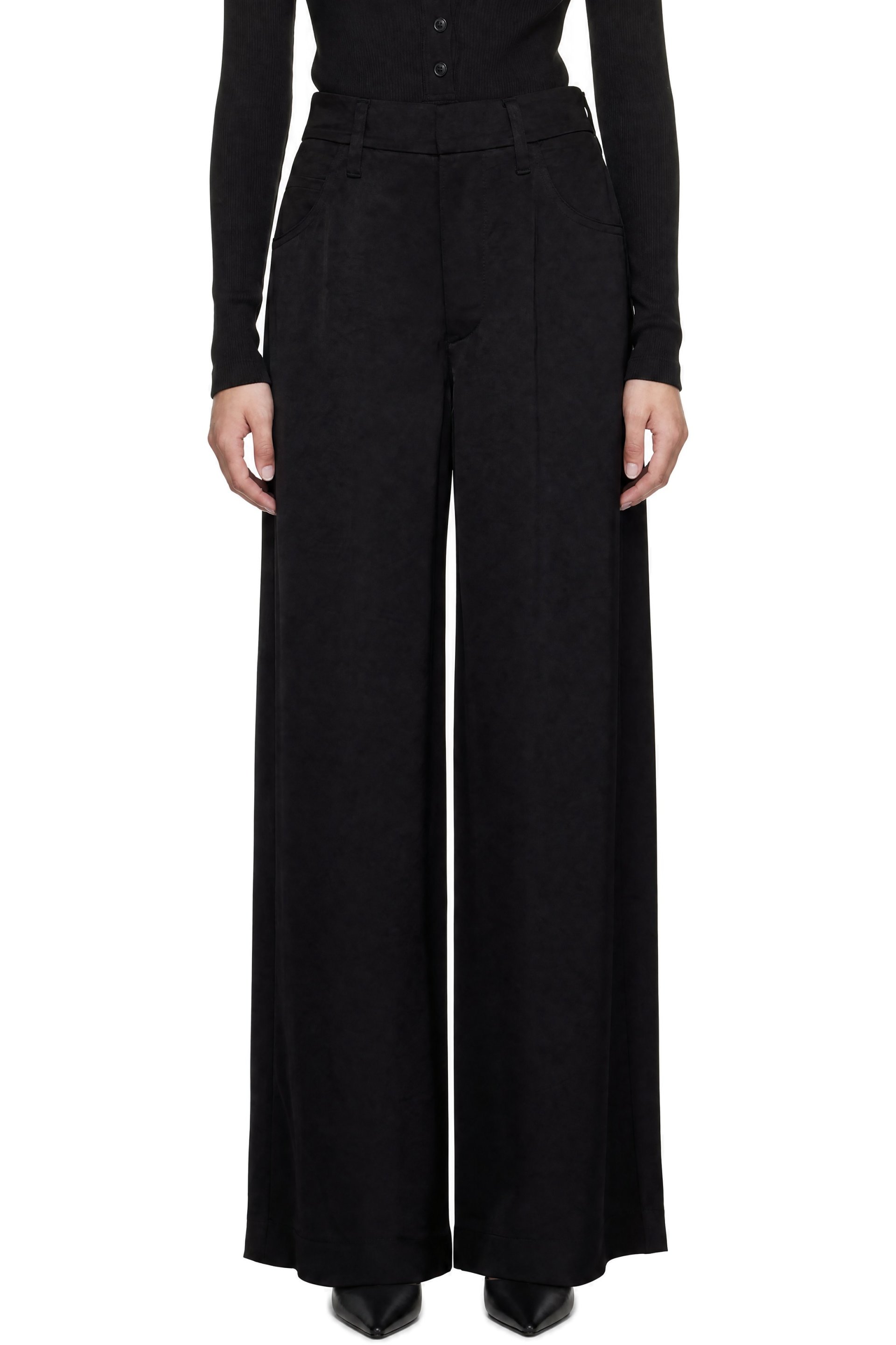 Citizens of Humanity - Black Brynn Hammered Satin Trousers