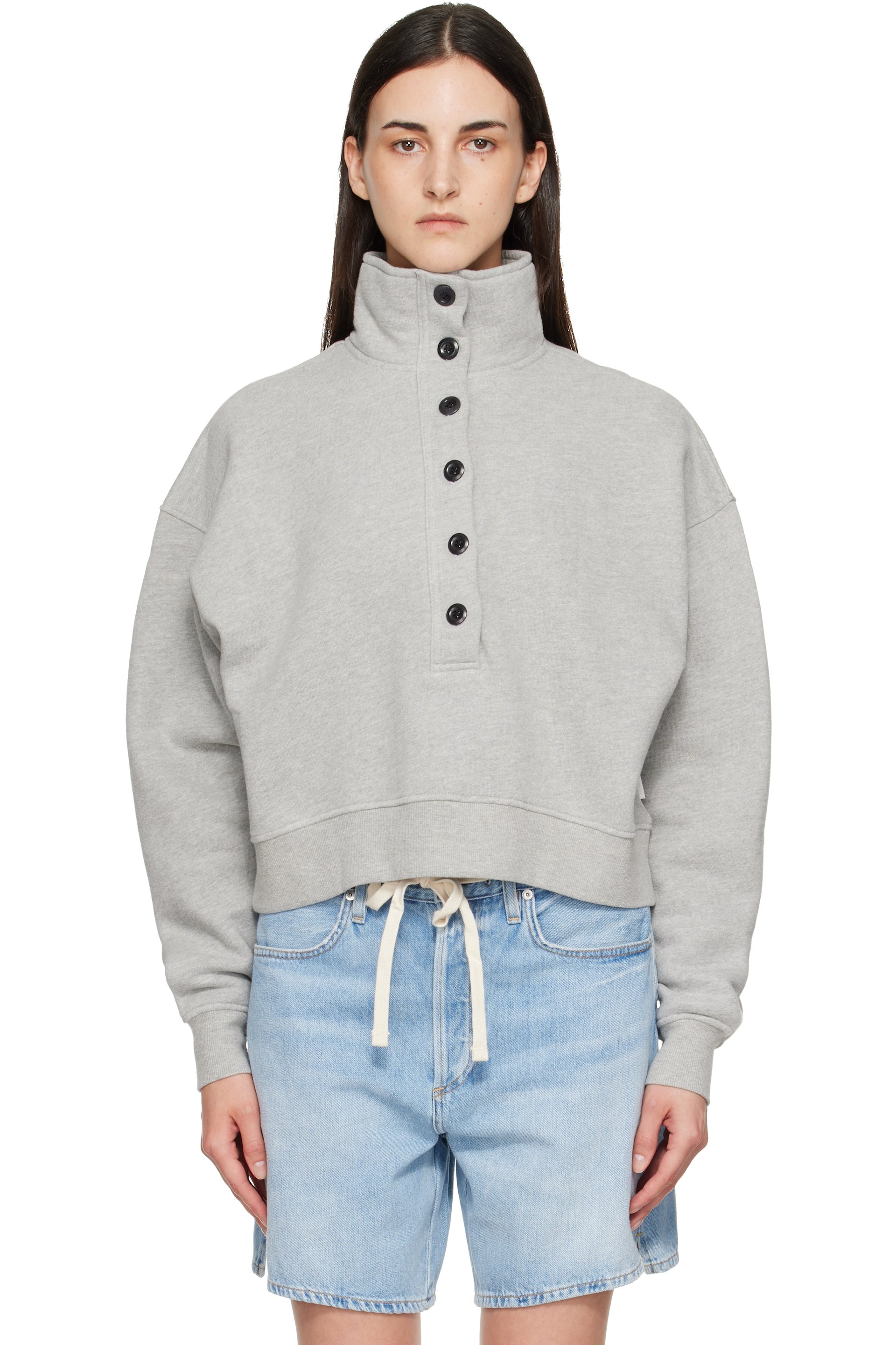 Citizens of Humanity - Gray Mirelle Funnel Neck Polo