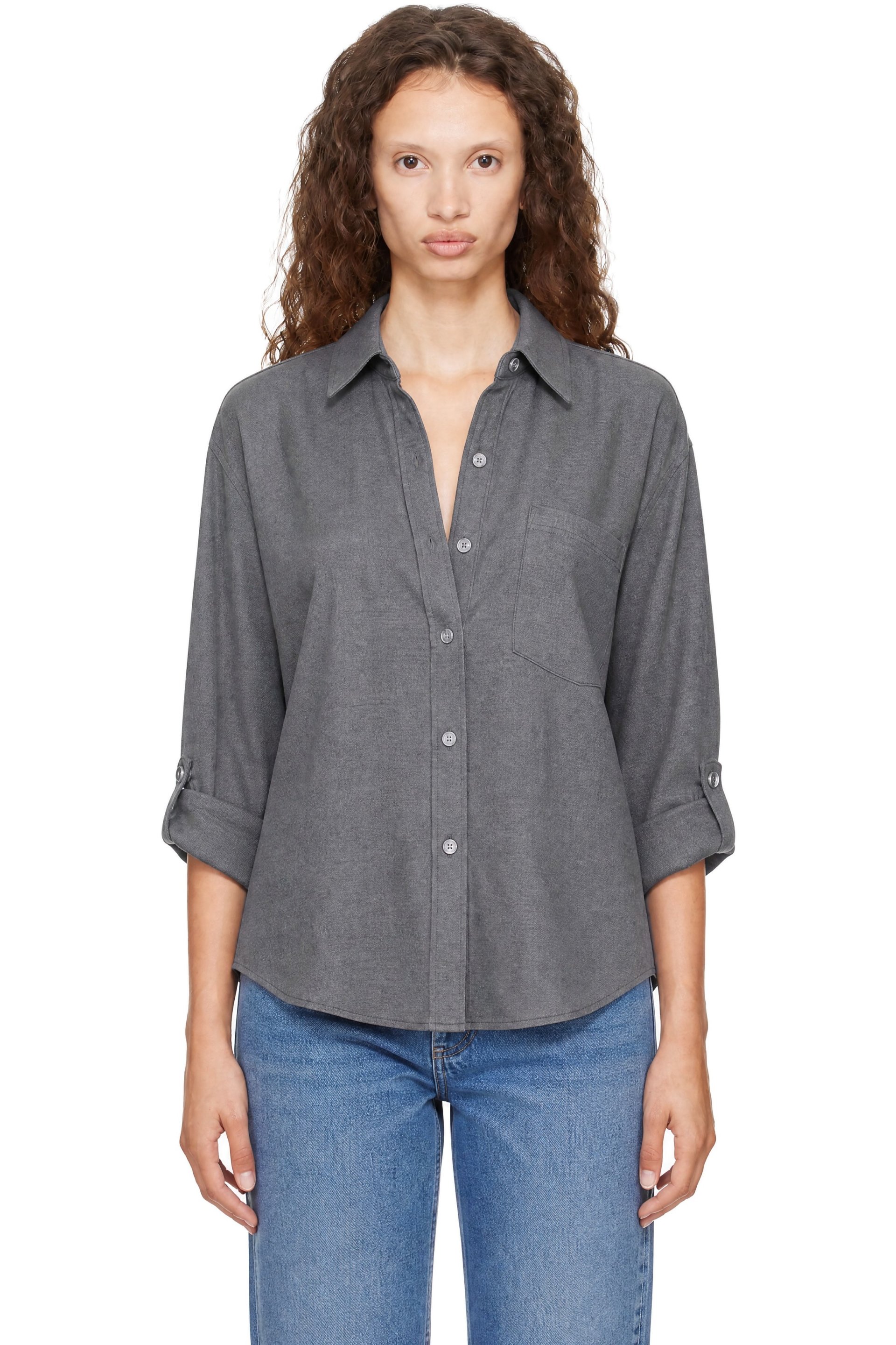 Citizens of Humanity - Gray Kayla Shrunken Virgin Wool Shirt
