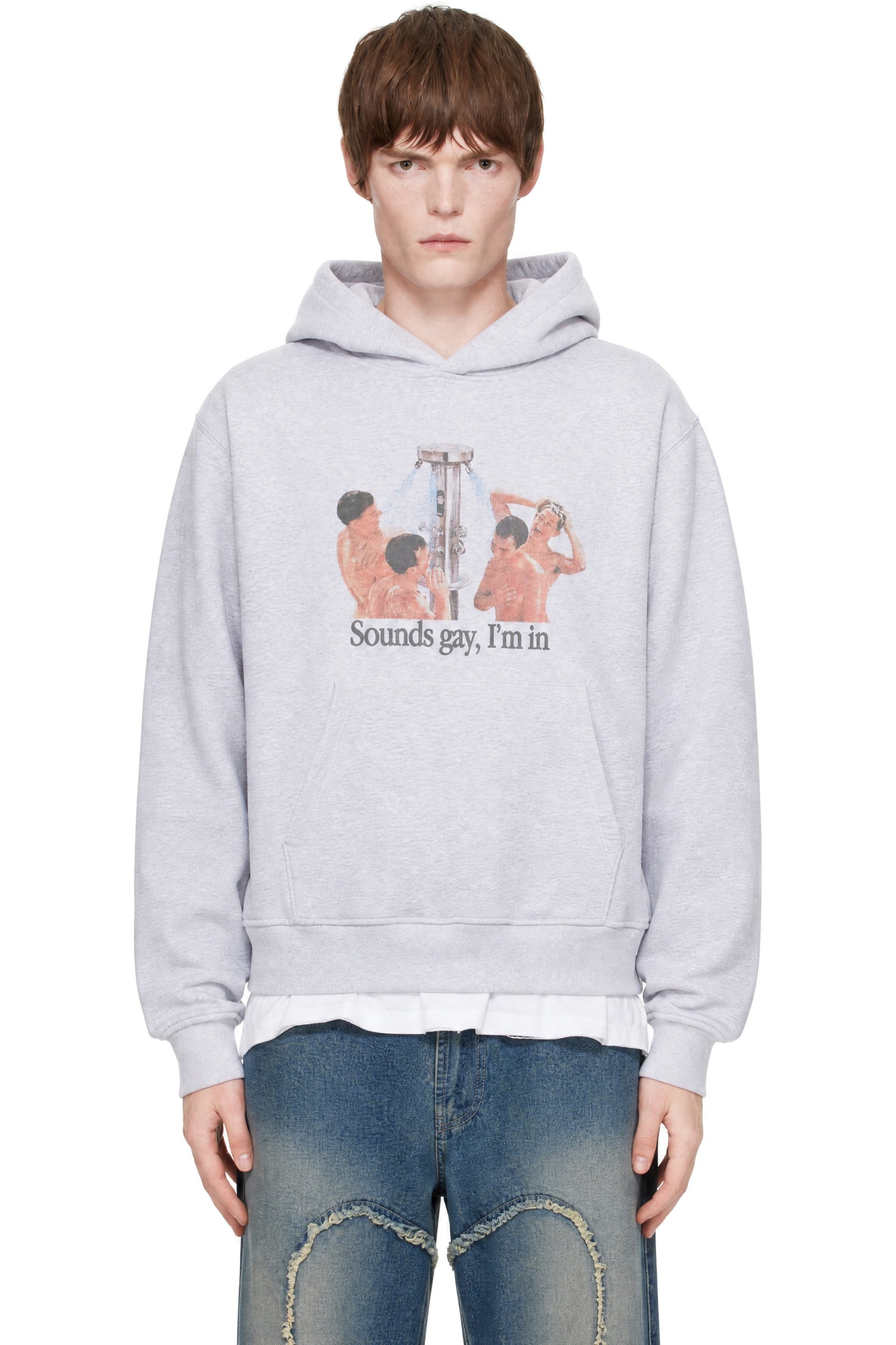Carne Bollente - Gray Shower Thoughts Hoodie