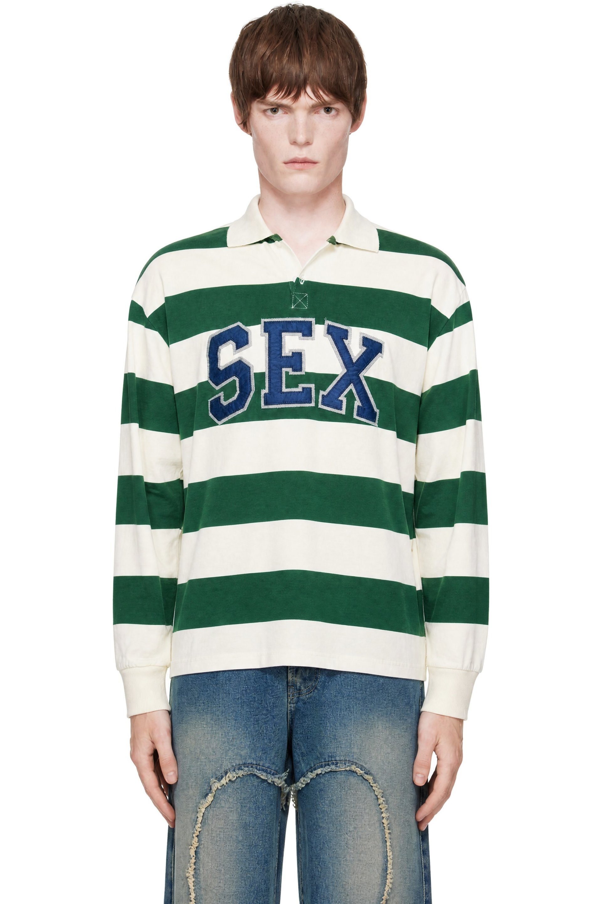 Carne Bollente - Off-White & Green What A Player Polo