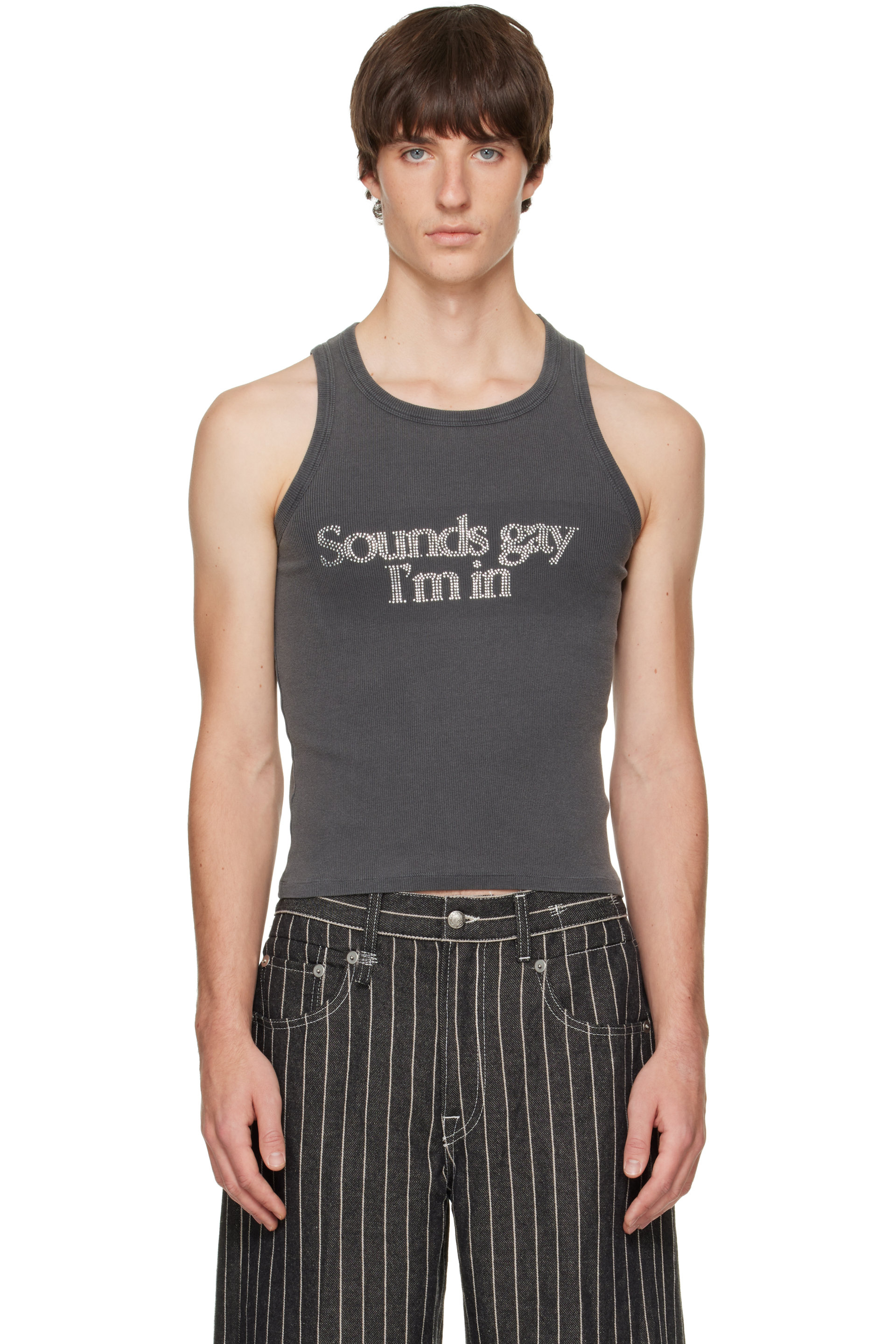 Carne Bollente - Gray 'Sounds Gay I'm Stoned' Tank Top