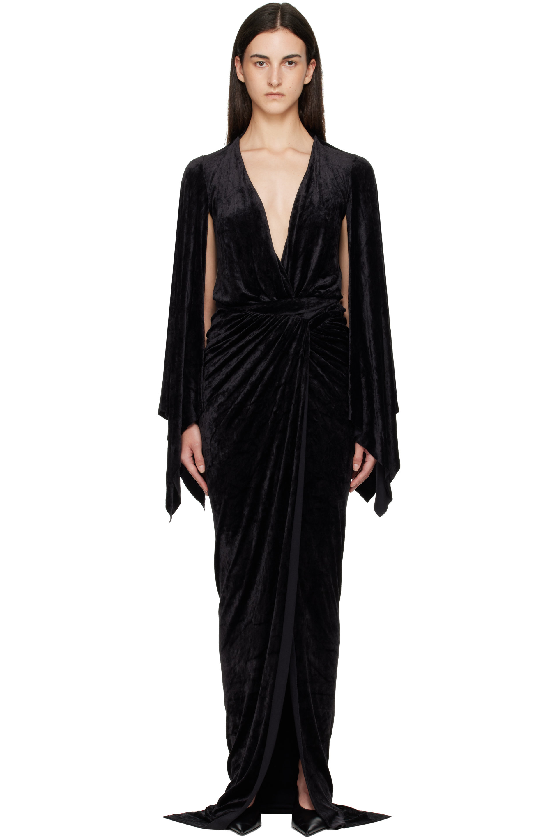 Rick Owens Lilies - 黑色 Tower Flagsleeves 连衣裙