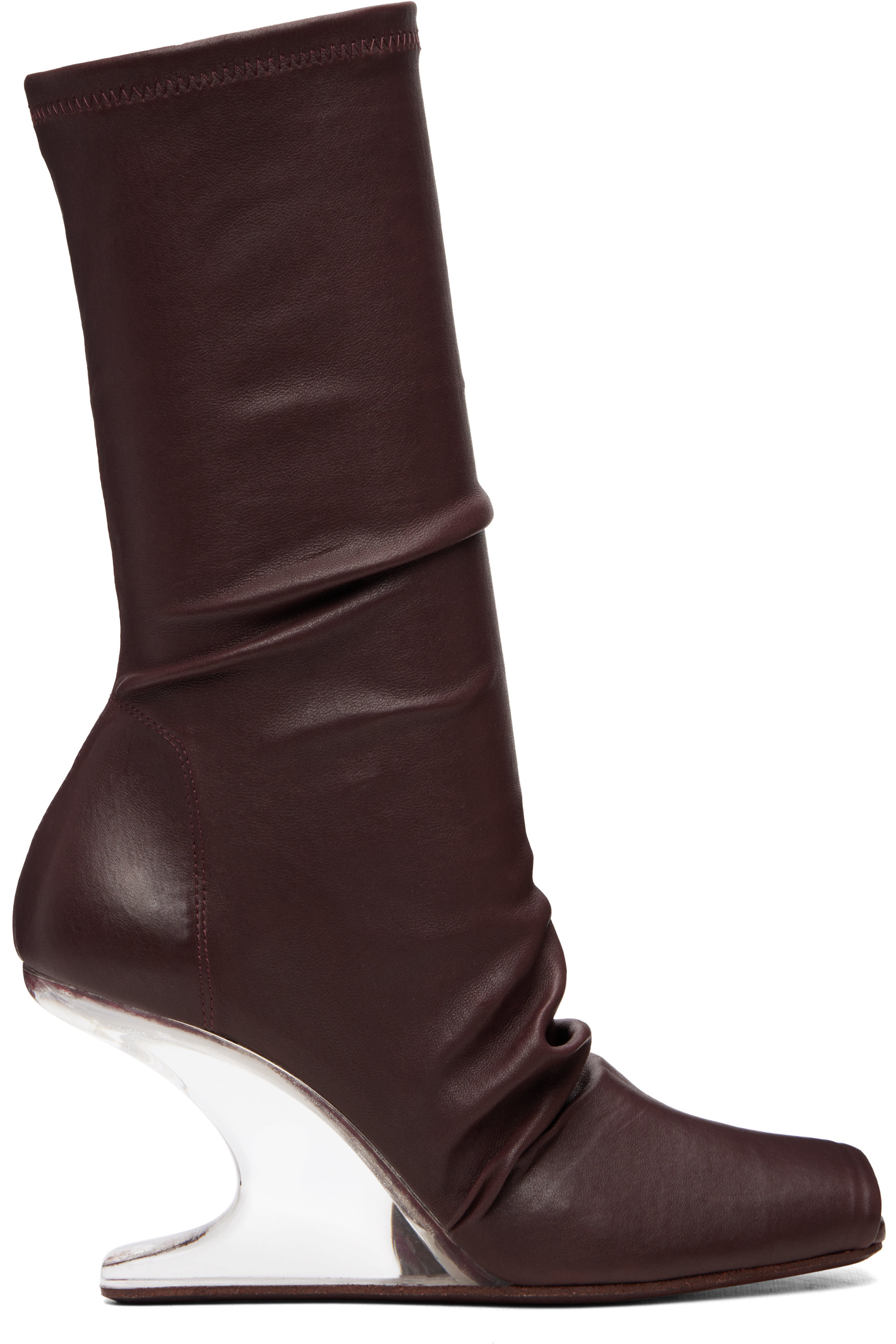 Rick Owens Lilies - Burgundy Tower Cantilever 8 Boots