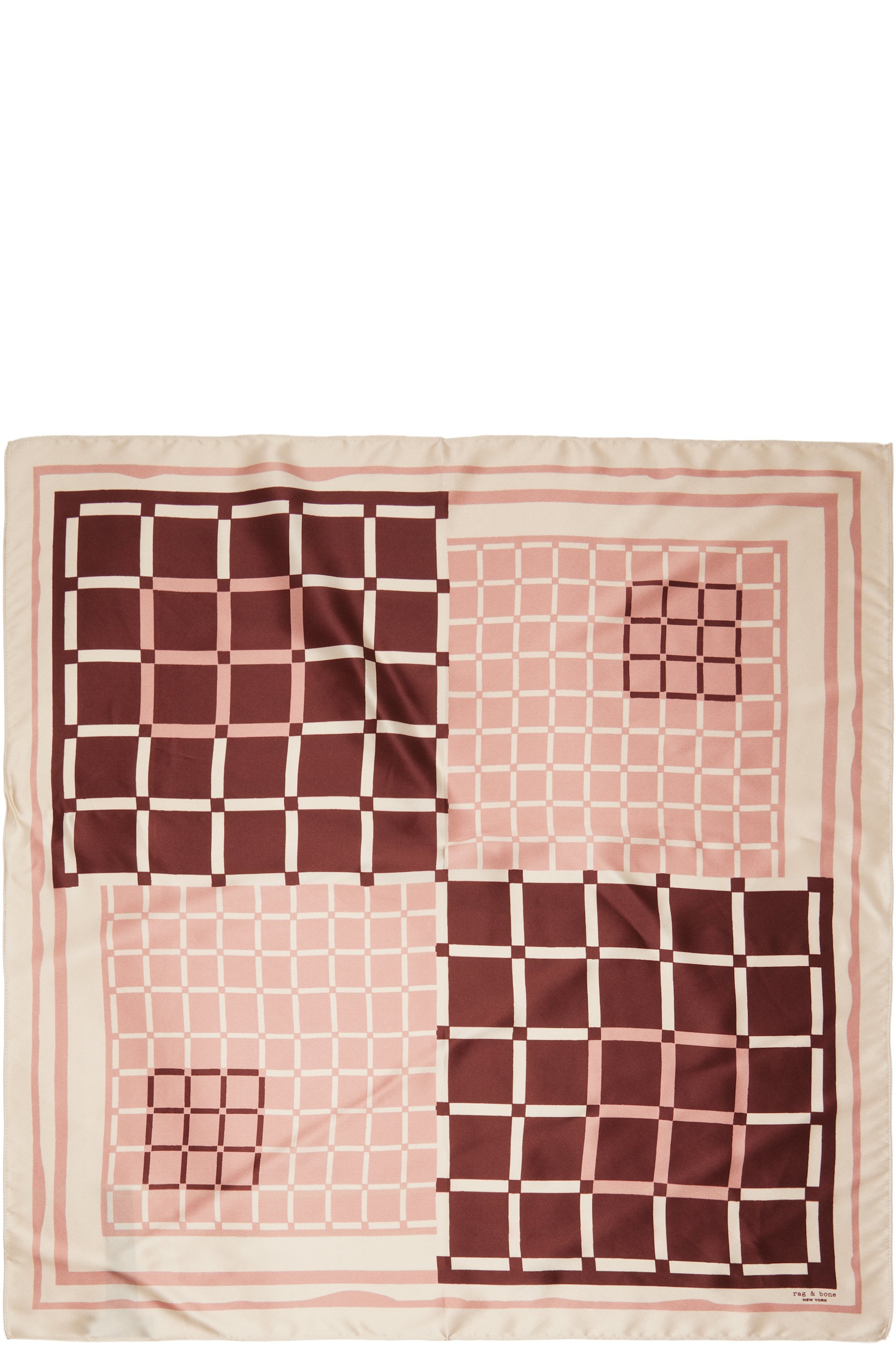 rag & bone - Beige & Pink Pop Geo Silk Scarf