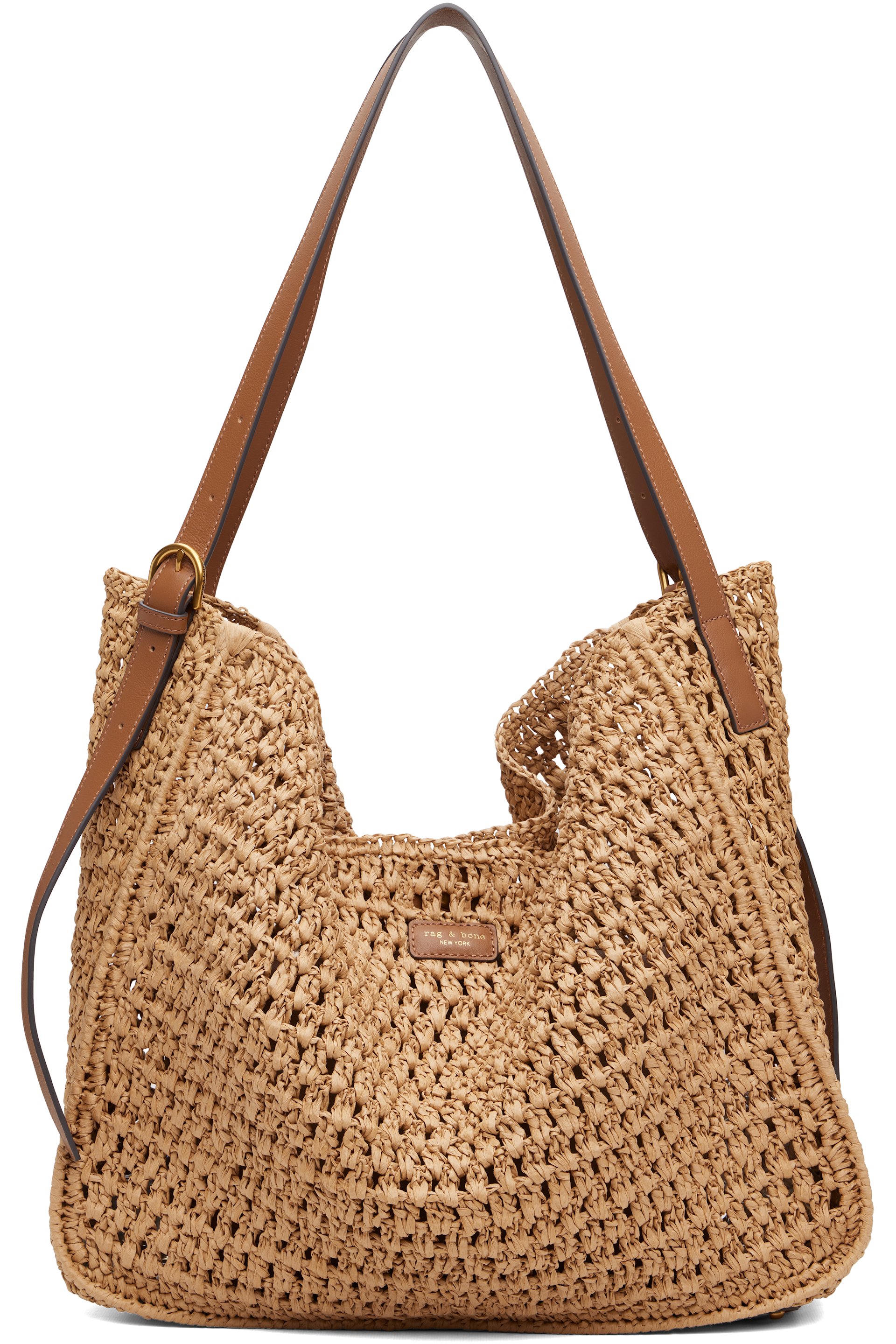rag & bone - 驼色 River Raffia 托特包