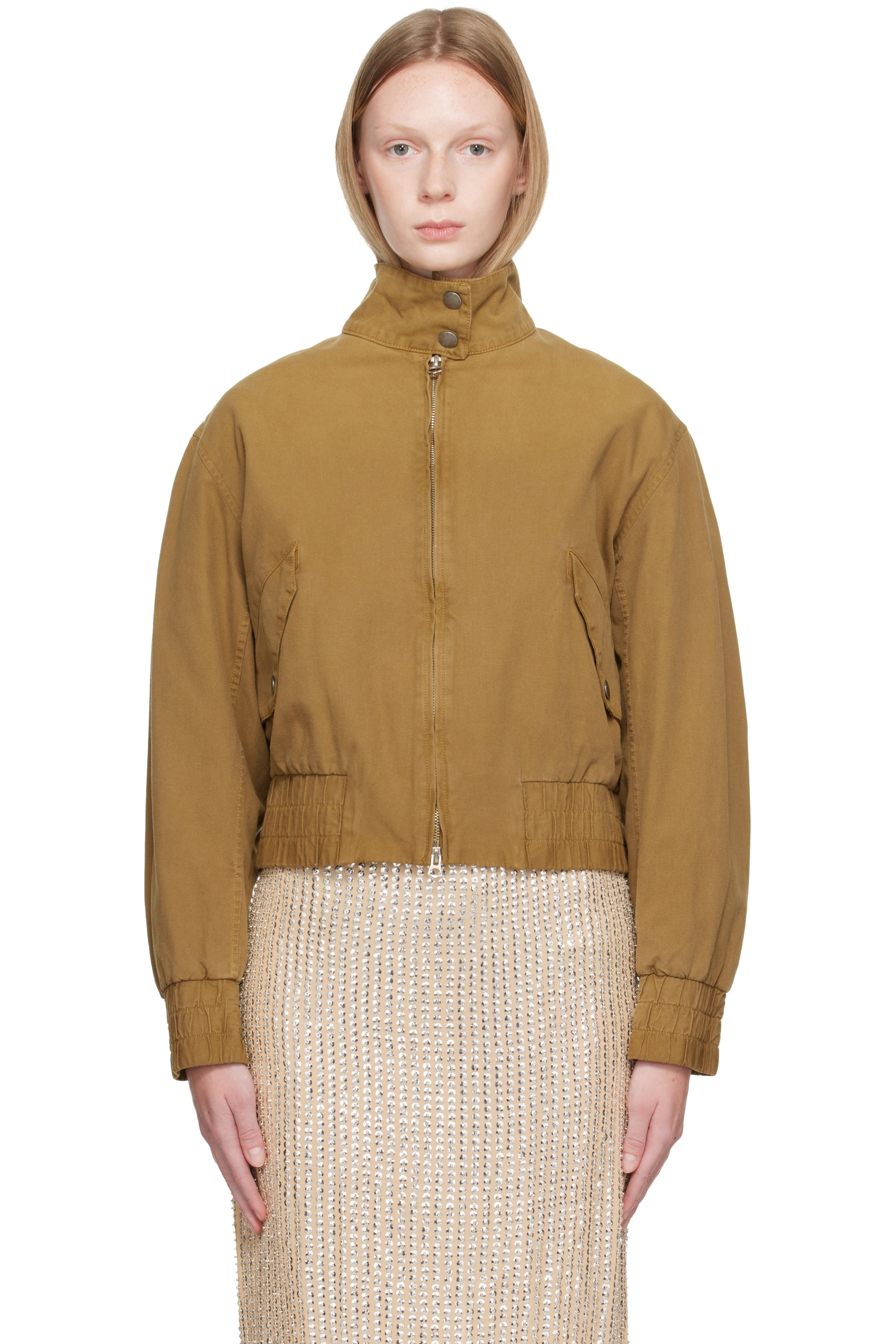 rag & bone - Beige Eliza Canvas Bomber Jacket