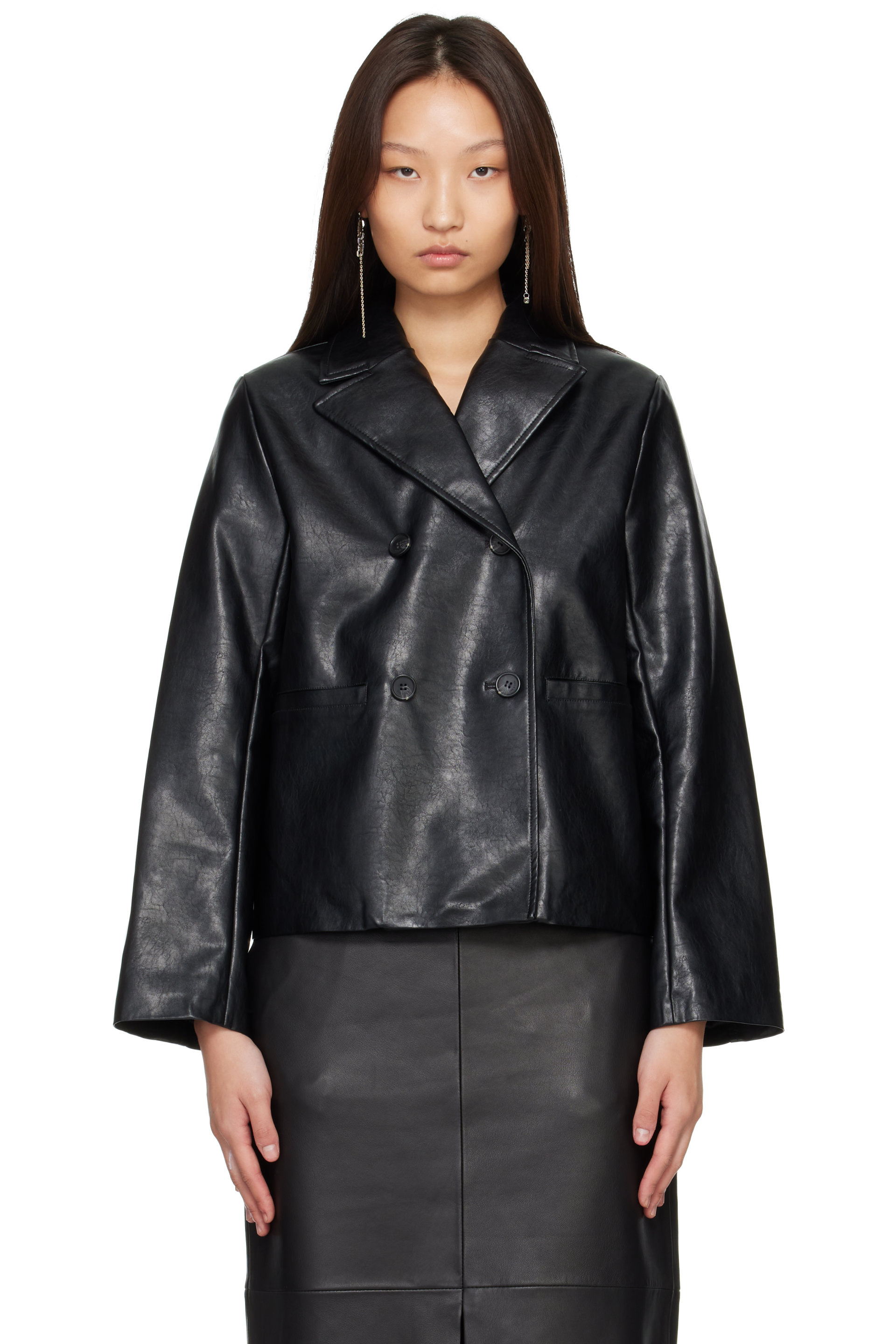 rag & bone - Black Finley Faux-Leather Coat