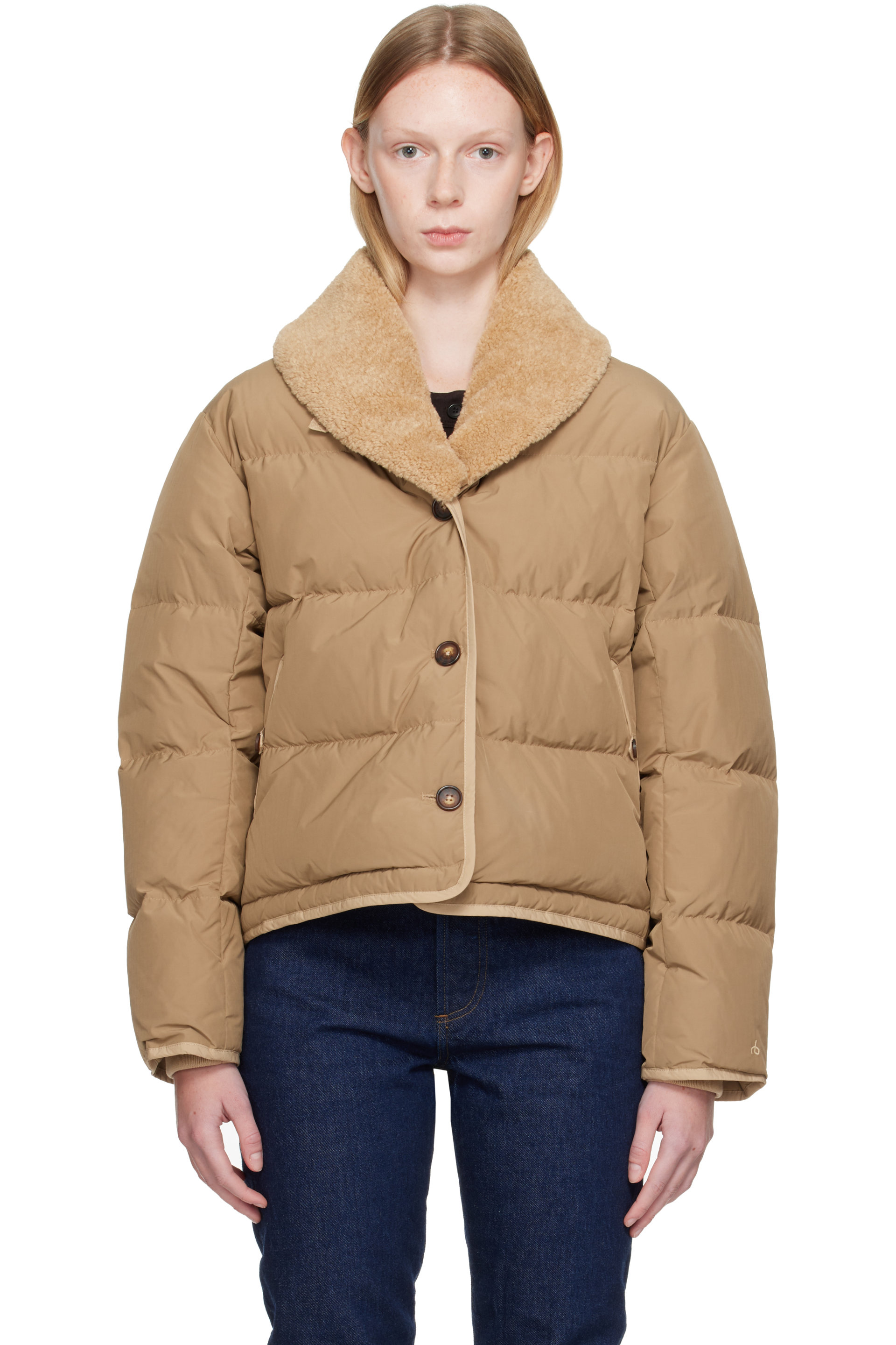 rag & bone - Beige Angie Puffer Down Jacket