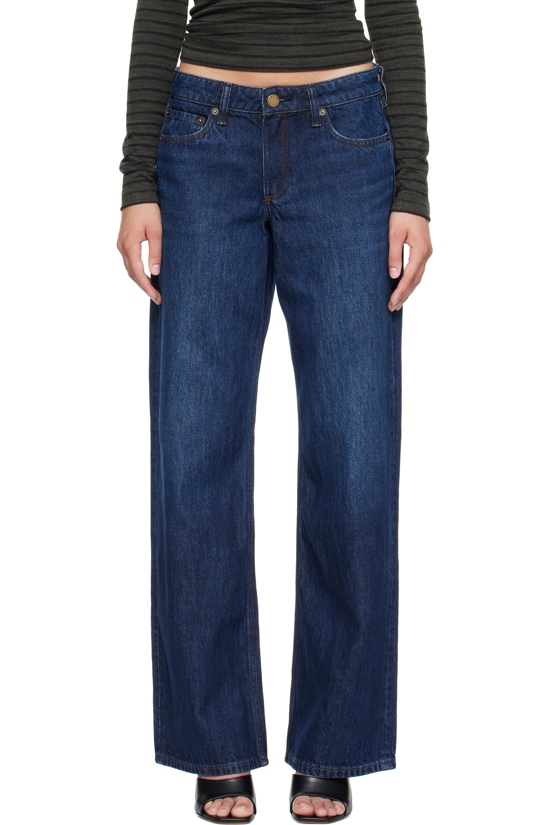 rag & bone - Blue Cam Relaxed Straight Jeans