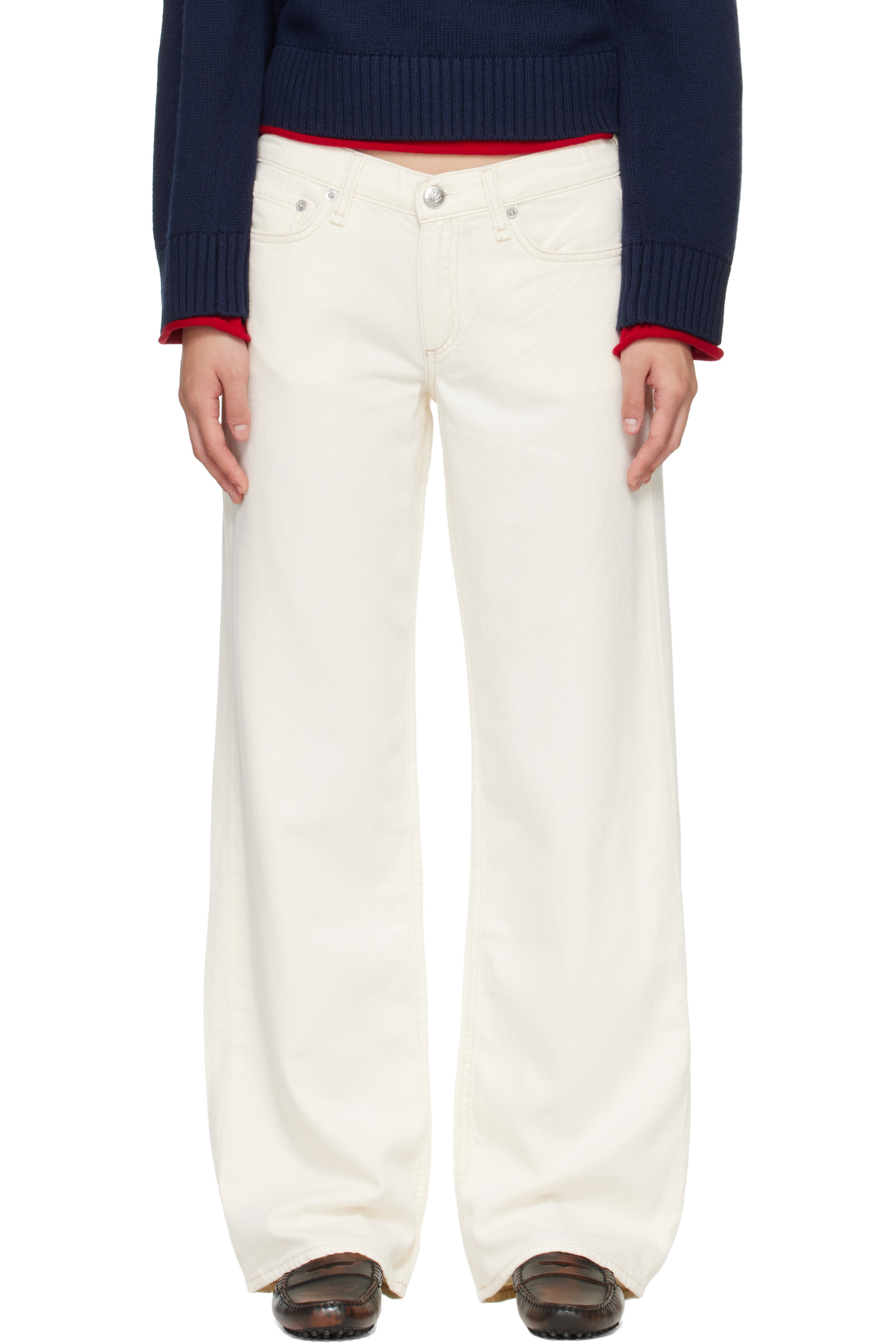 rag & bone - Off-White Cam Relaxed Straight Jeans