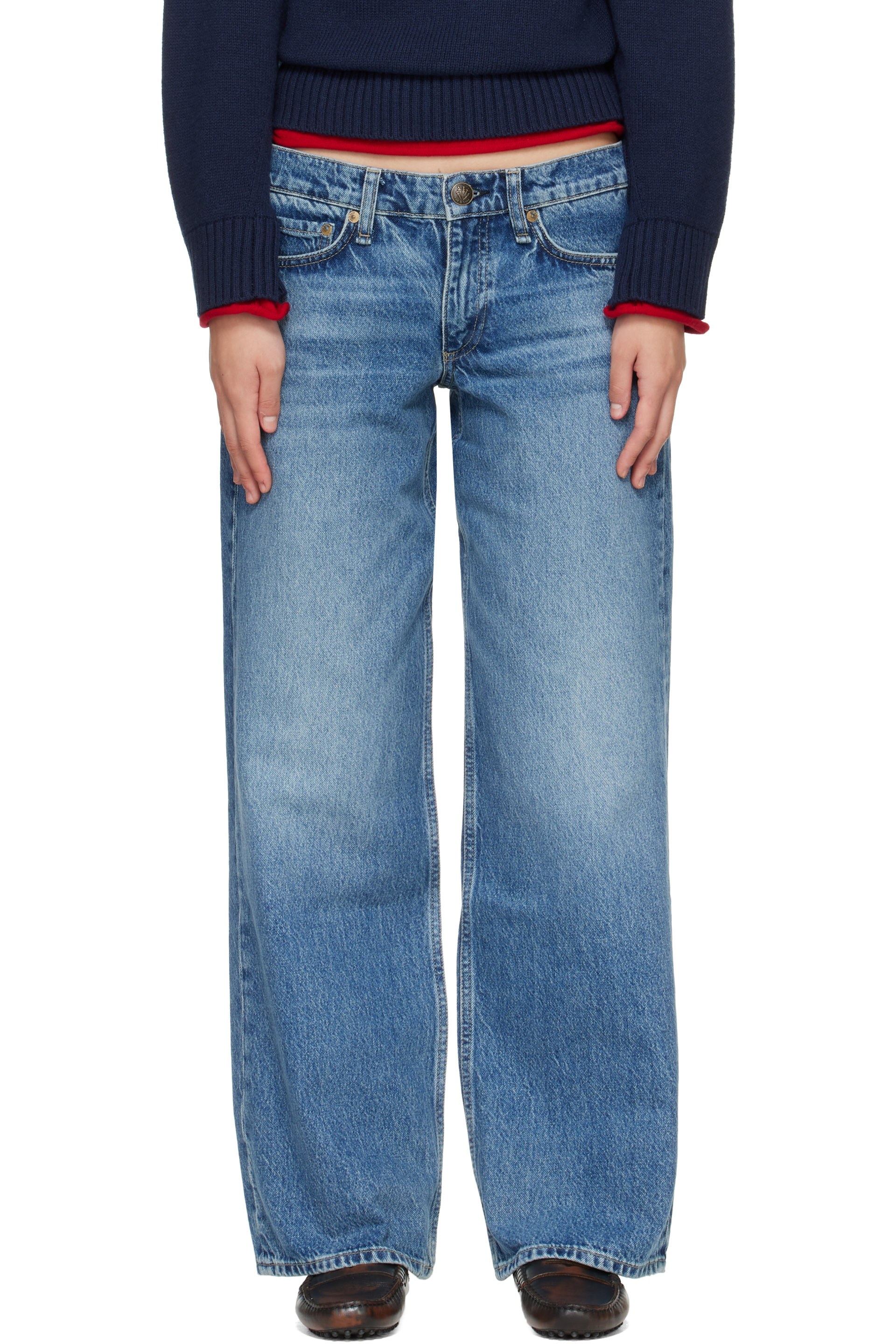 rag & bone - Blue Cam Relaxed Straight Jeans