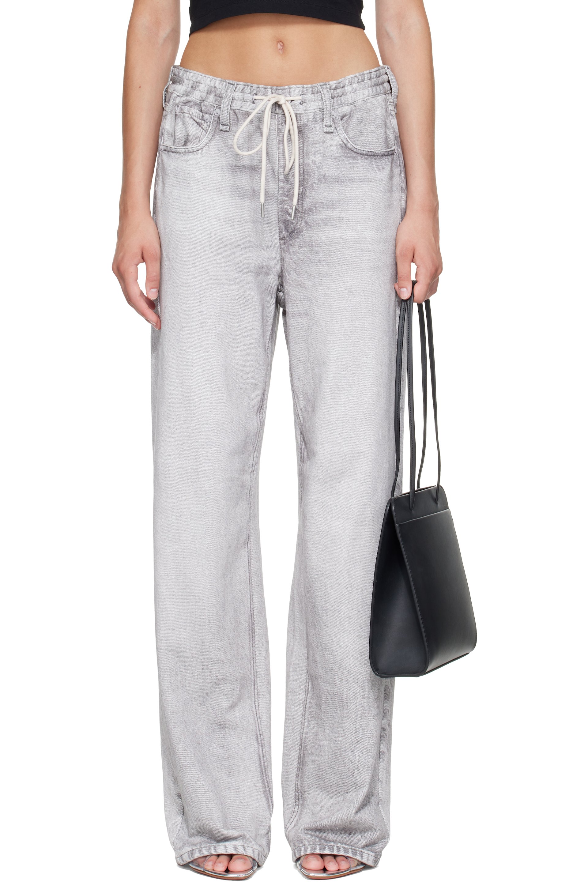 rag & bone - Gray rb Miramar Drawstring Wide-Leg Jeans